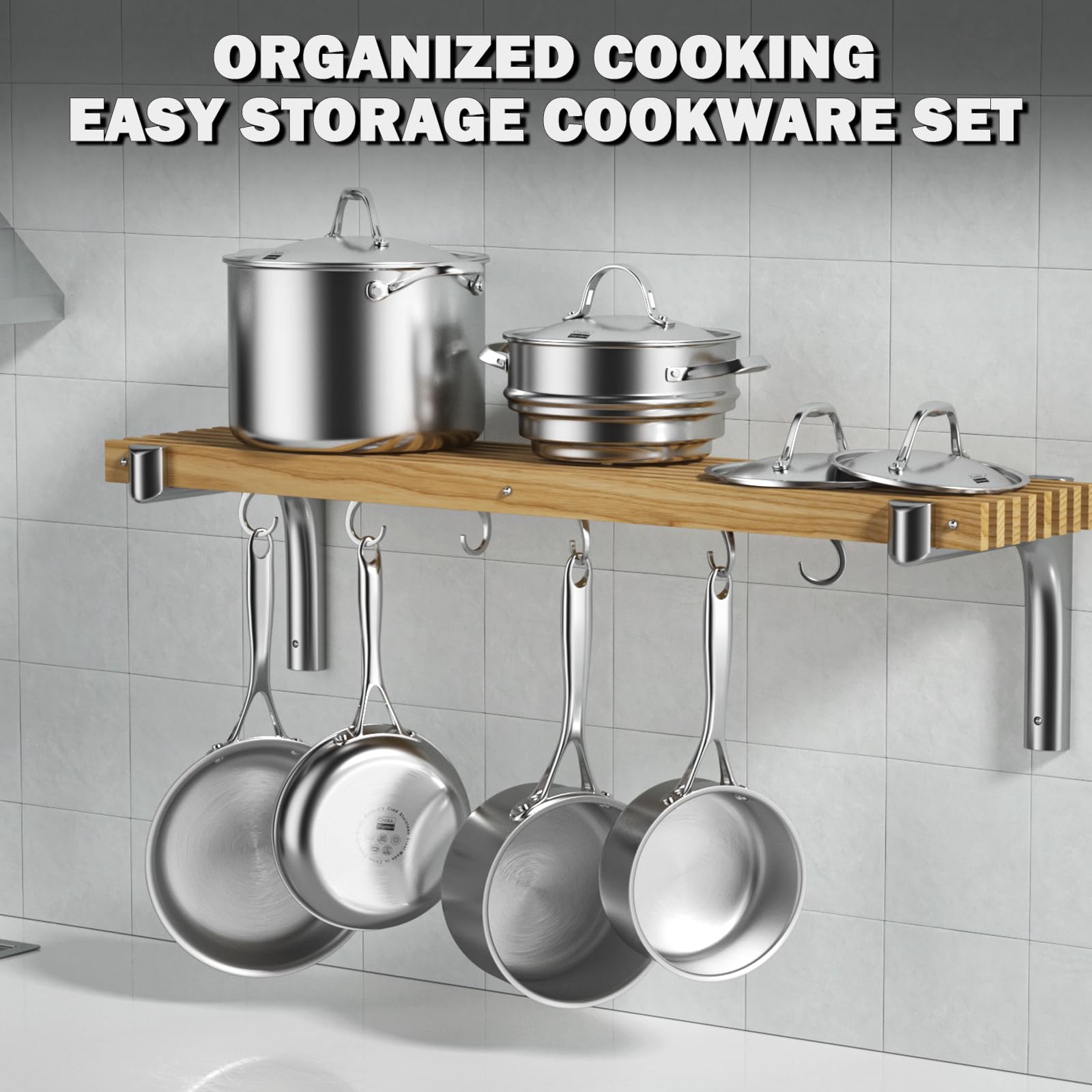 Premium 12-Piece Stainless Steel Cookware Set - Multi-Ply Clad Pots & Pans with Stay-Cool Handles, Oven & Dishwasher Safe (500°F) - Ideal for Professional Chefs & Home Cooking Enthusiasts