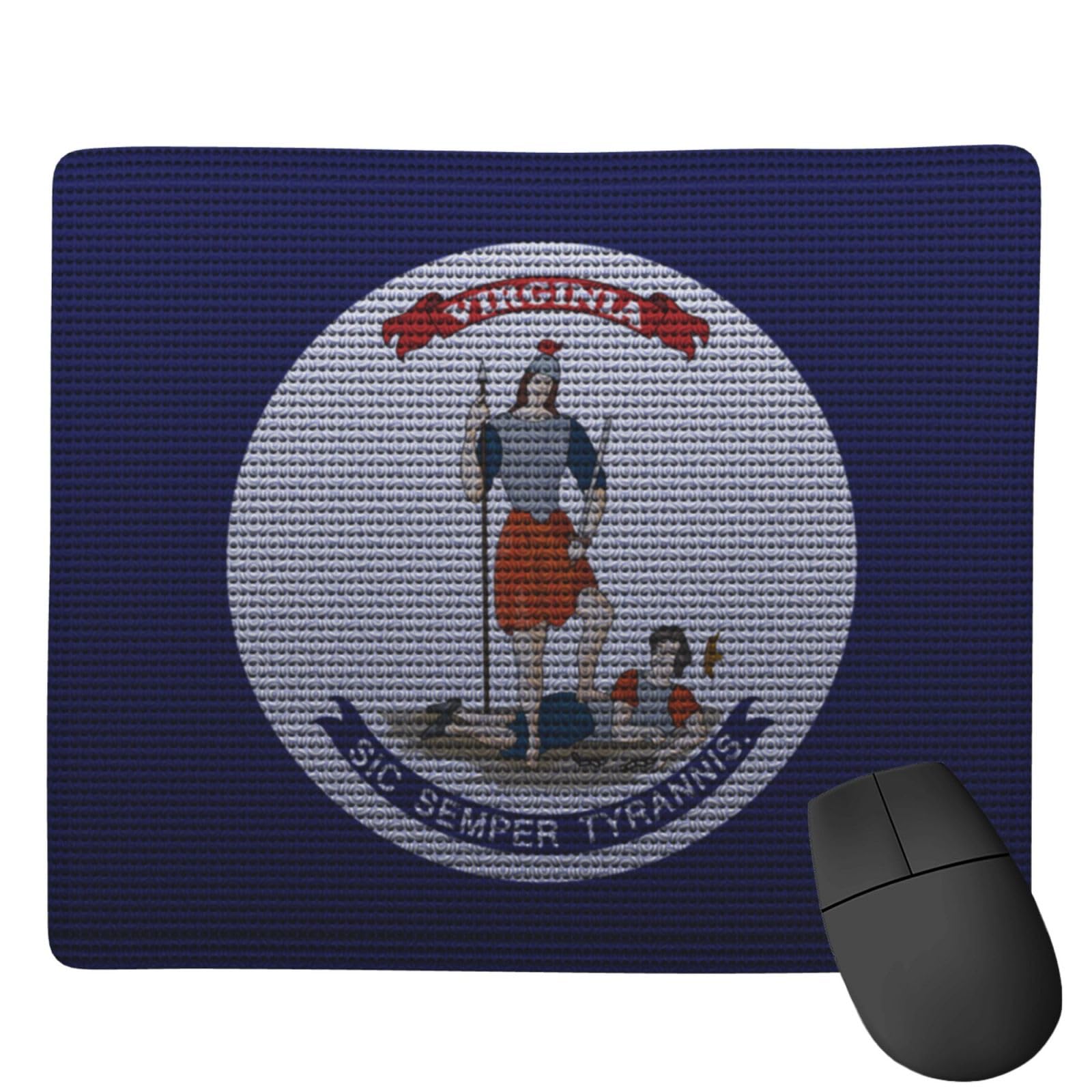Virginia Flag Knit Effect Mouse Pad - Waterproof, Non-Slip Rubber Base for Office & Gaming (7x9 Inch) - Perfect for Laptop Desks, Workstations & PC Gaming Setups