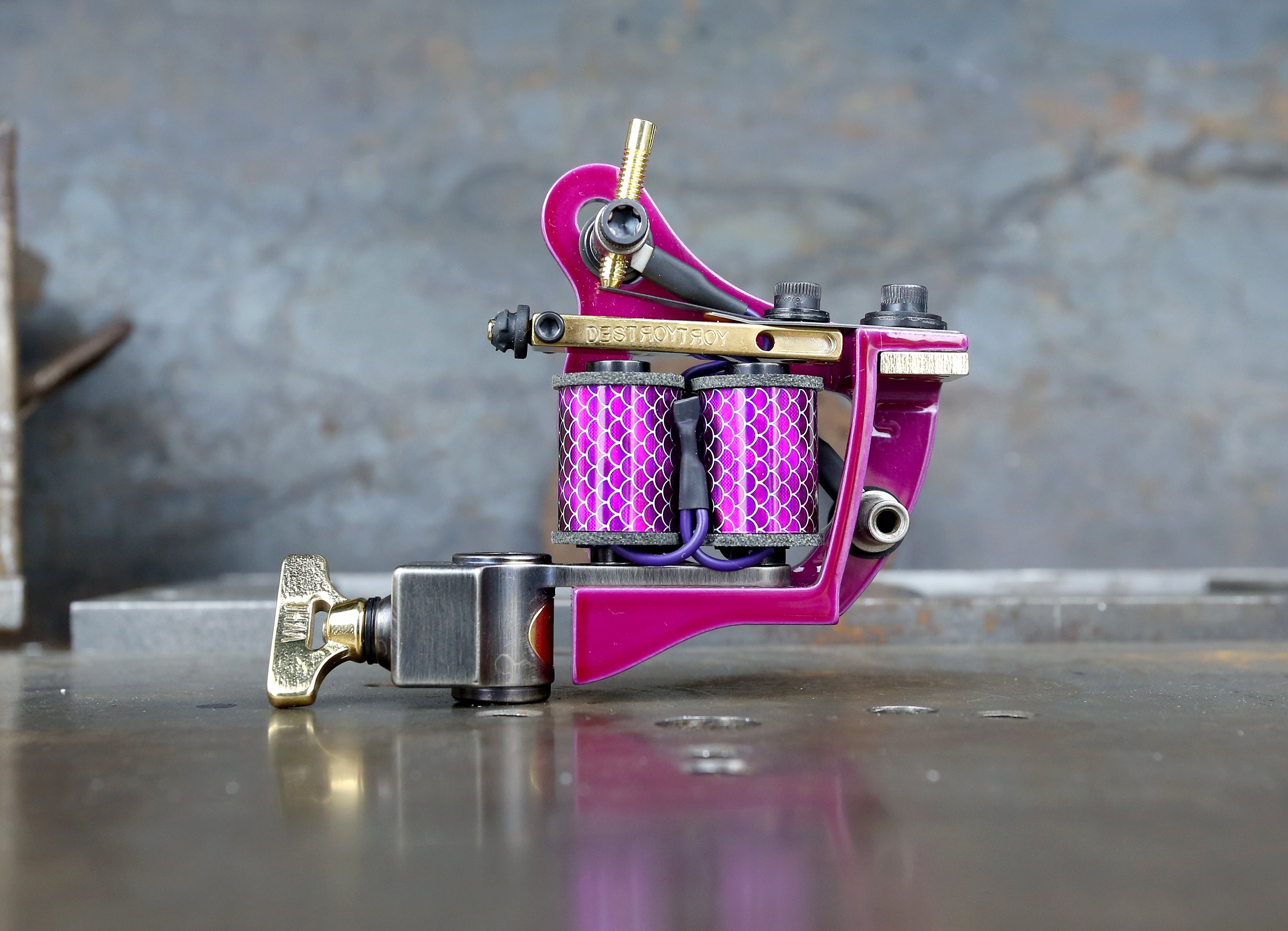 Limited Edition Mike Pike x Destroy Troy Teacup Liner - Raspberry, Gold & Nickel Finish - Perfect for Tea Ceremonies, Gift Giving & Vintage Collections