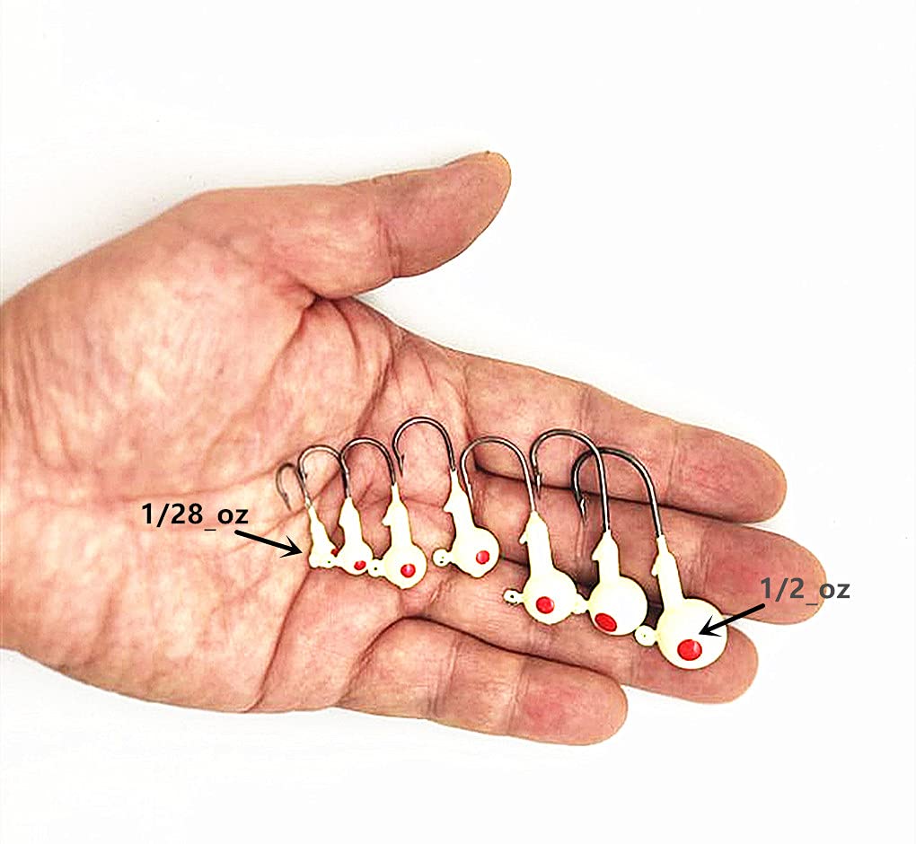 Toasis Round Jig Heads for Ice Fishing - 10pcs Heavy Duty Fishing Lure Hooks Set with Sharp Hooks - Perfect for Walleye, Perch, and Trout Ice Fishing in Lakes and Rivers