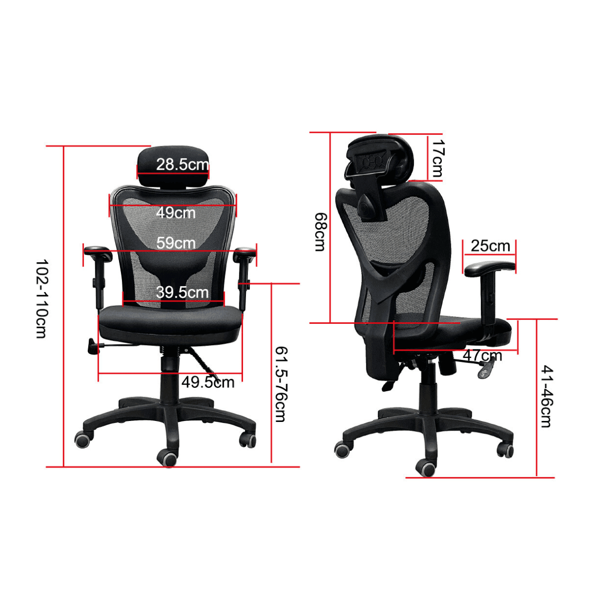 Ergonomic Marcie Office Chair with Adjustable Height & Lumbar Support - Comfortable Desk Chair for Home & Office Workspaces - Perfect for Long Hours of Sitting, Gaming, or Remote Work
