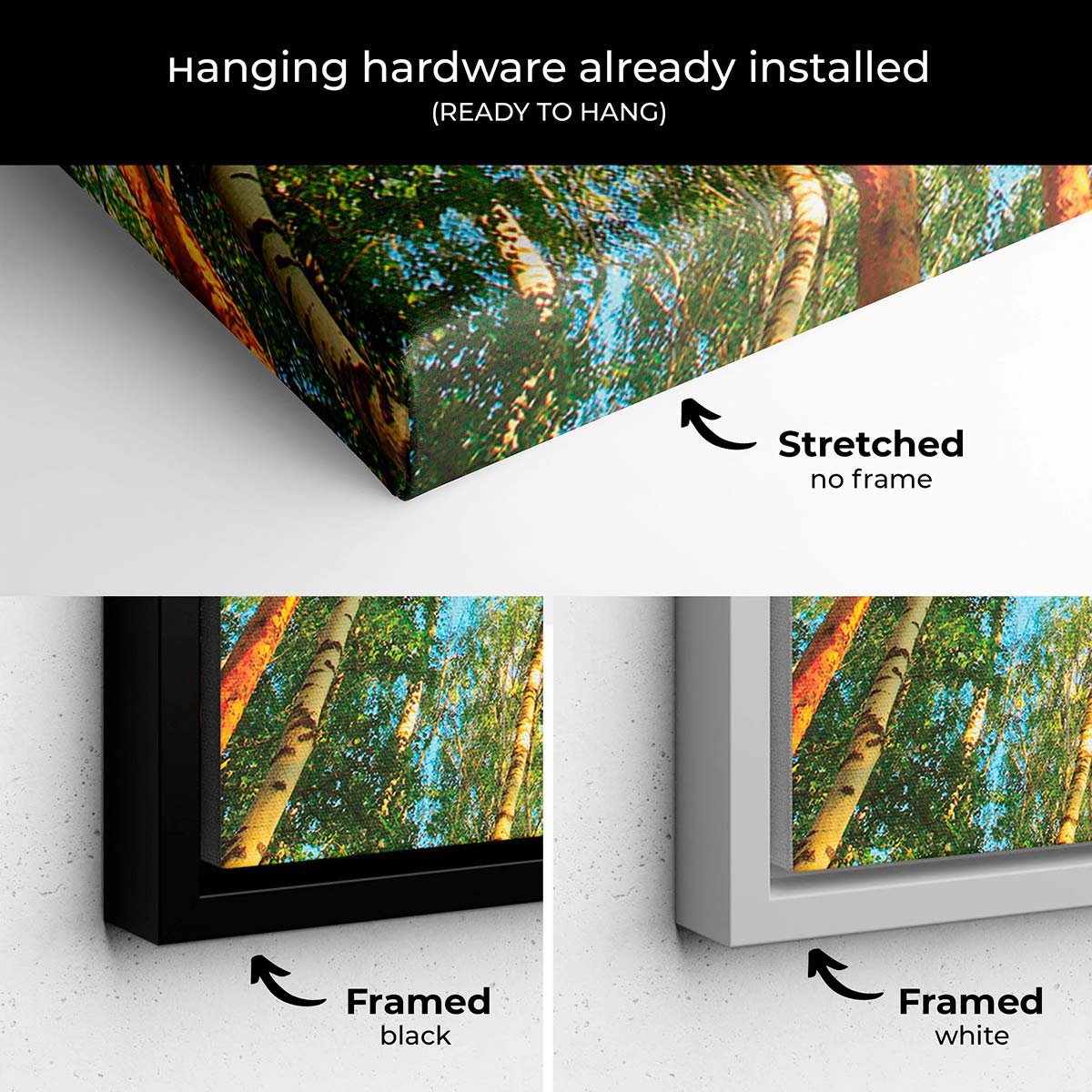 Green Big Trees Wall Art Canvas 8903 - Nature Inspired Landscape Painting for Living Room, Bedroom & Office Decor