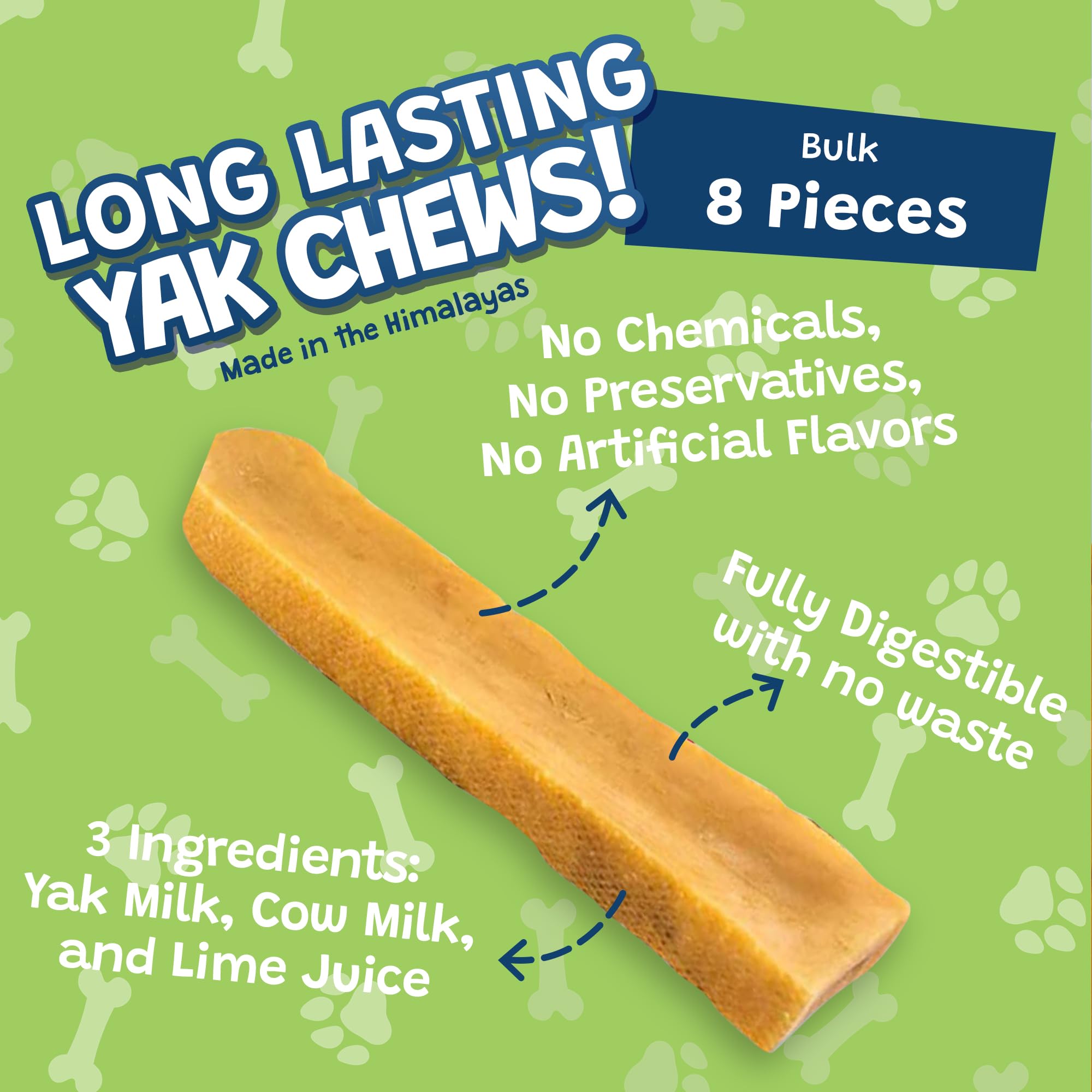 Premium Himalayan Yak Cheese Dog Chews - Natural, Long-Lasting & Healthy Treats for Small, Medium & Large Dogs - Yak Bones for Aggressive Chewers - XL Bulk 3 lb Pack - Perfect for Training, Teething & Dental Health