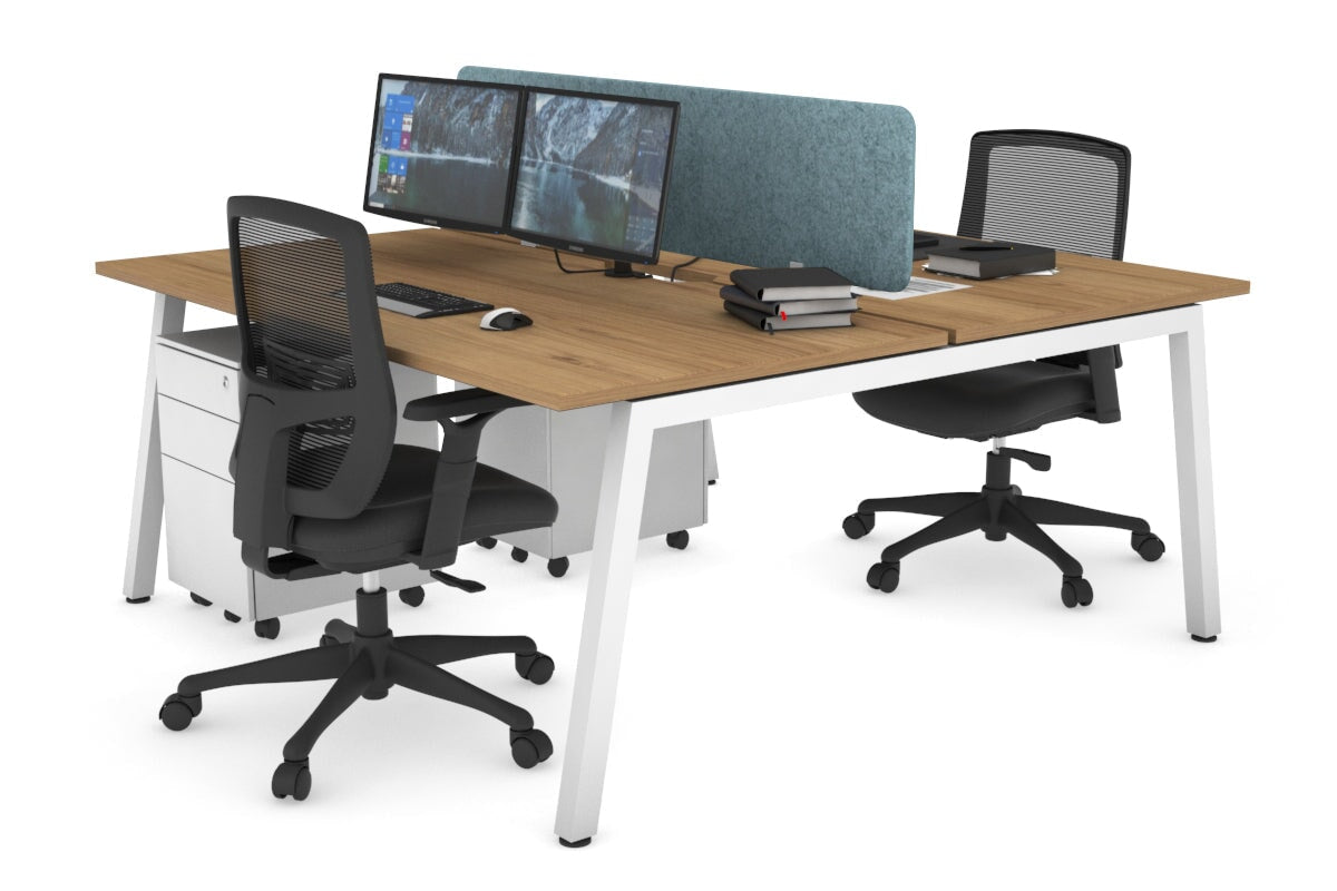 Quadro 2-Person Office Workstation Desk - 1800L x 800W with Cable Management - Perfect for Shared Workspaces & Collaborative Offices