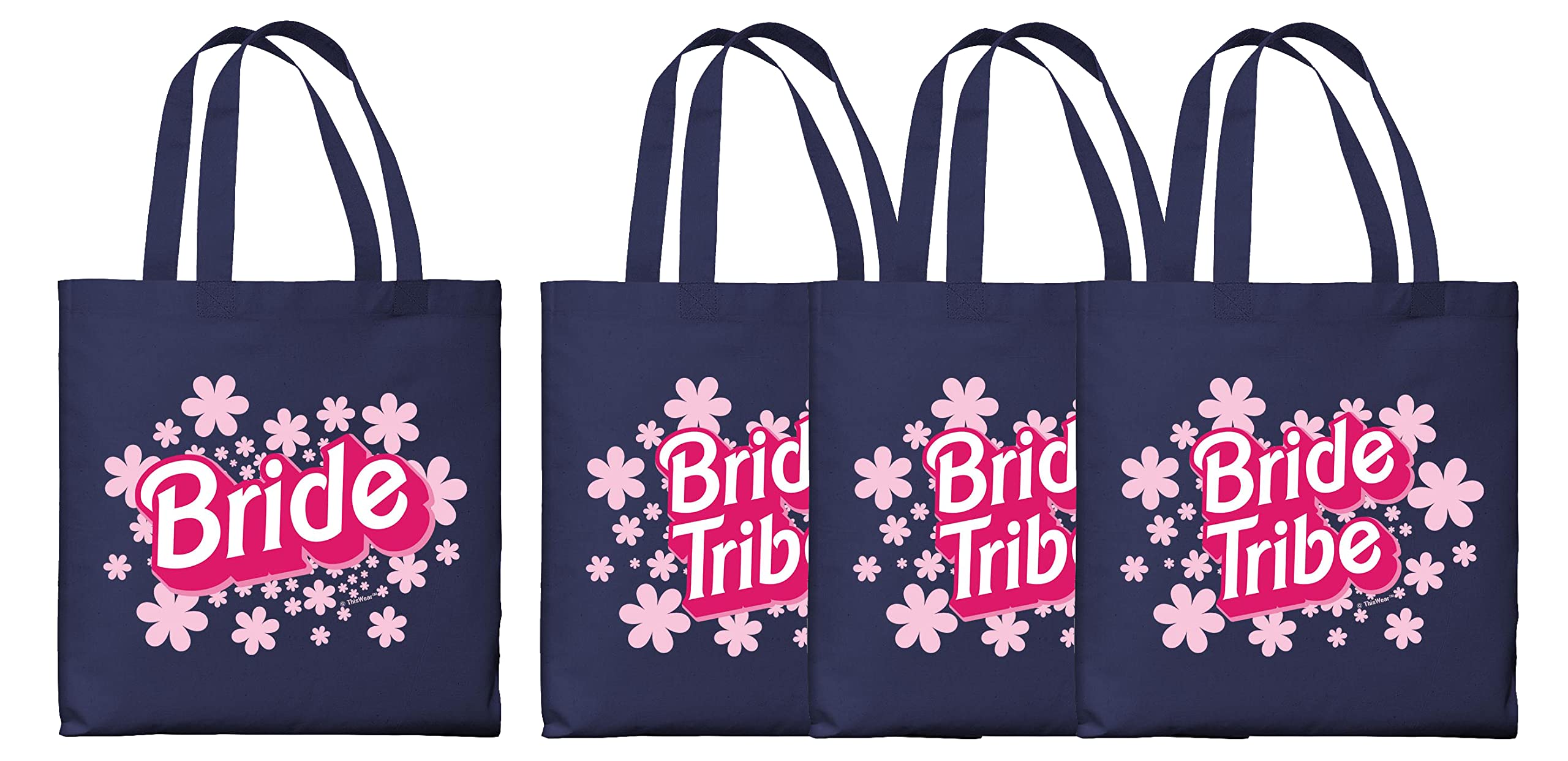 Vintage Doll Style Bridal Party Tote Bag - Cute Canvas Bride & Bridesmaid Gift for Wedding, Bachelorette Party & Girls Trip - Perfect for Beach, Shopping & Travel Accessories