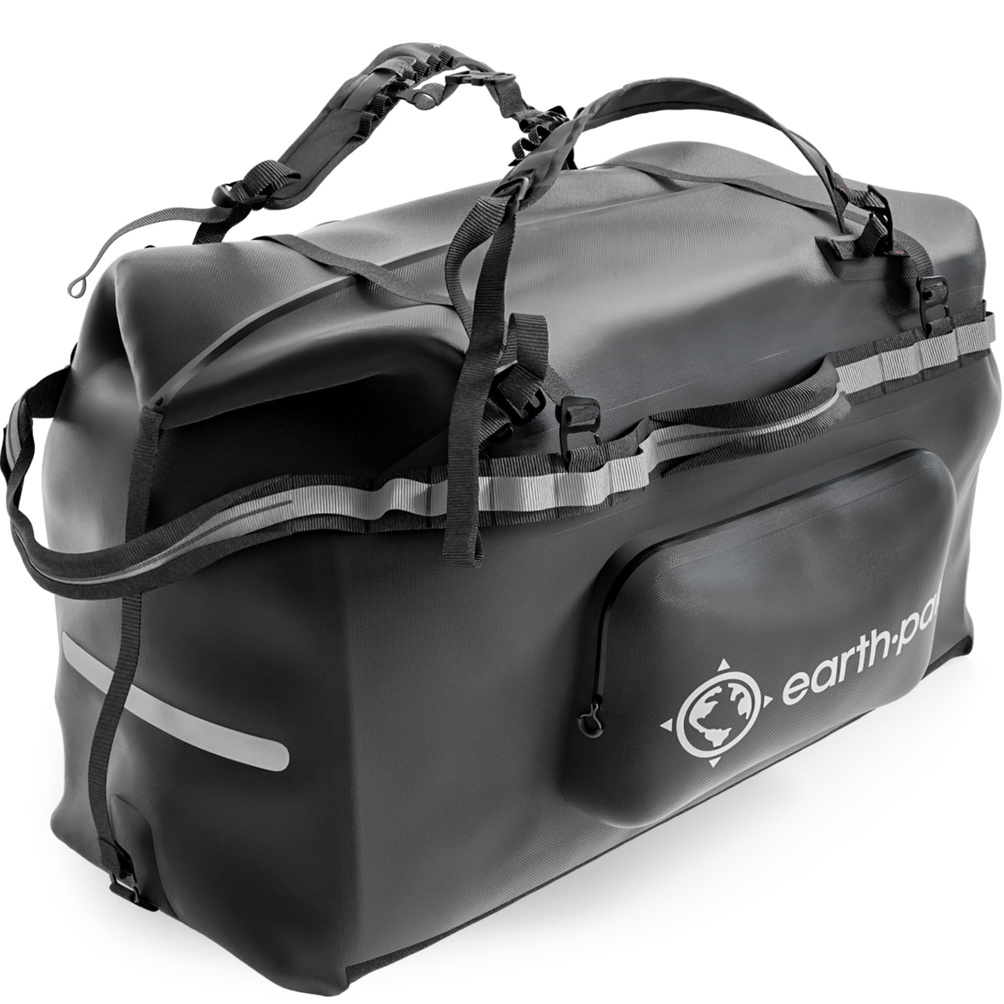 Earth Pak Waterproof Duffel Bag - Large 1680D TPU Heavy Duty Dry Bag for Camping, Kayaking & Boating - 8x8 Popout Pocket Marine Gear - Perfect for Outdoor Adventures, Travel & Water Sports