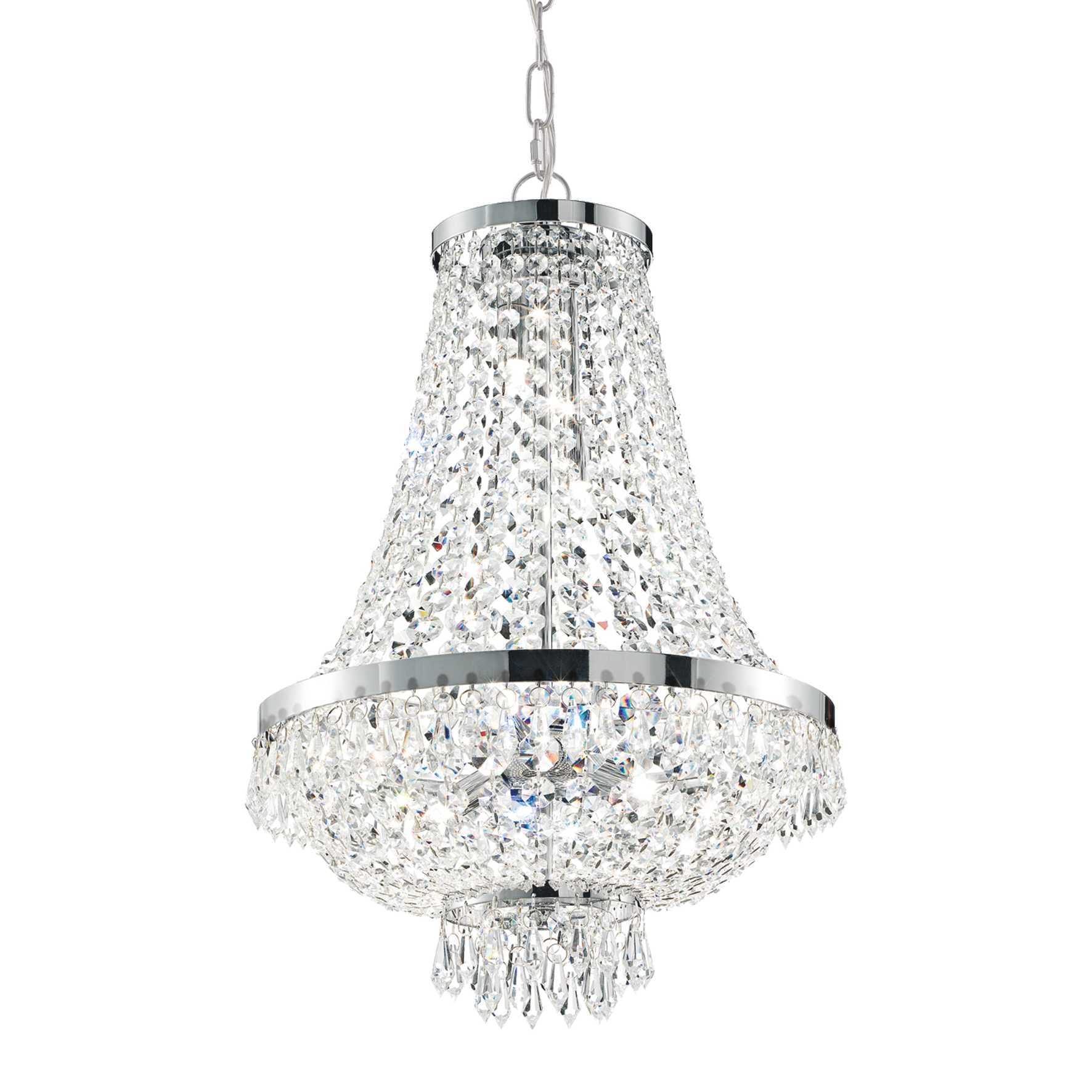 Ceiling Chandelier Light Fixture - 6/9/12 Lights, Chrome/Gold Finish, Elegant Dining Room Lighting for Home Decor