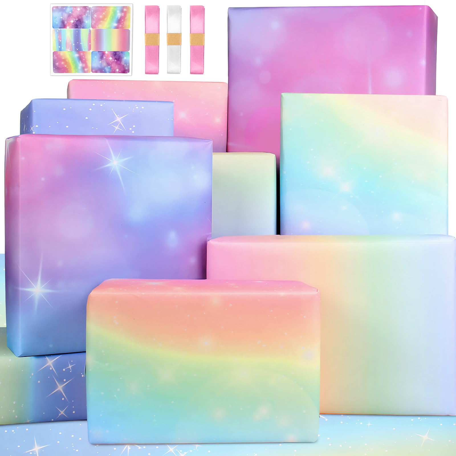 Fairy Birthday Wrapping Paper for Girls - 6 Sheets of Premium Gift Wrap Set for Women, Kids & Teens - Perfect for Birthday Presents, Party Favors & Special Occasions