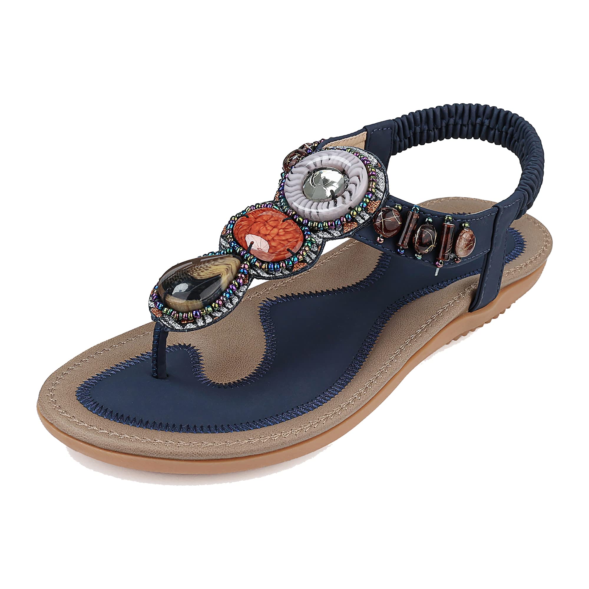 **SHIBEVER Women's Summer Flat Sandals – Comfortable Casual Bohemian Beaded Flip Flops for Beach, Travel & Outdoor Wear**    *Optimized for Google SEO with translated English title and added usage scenarios.*