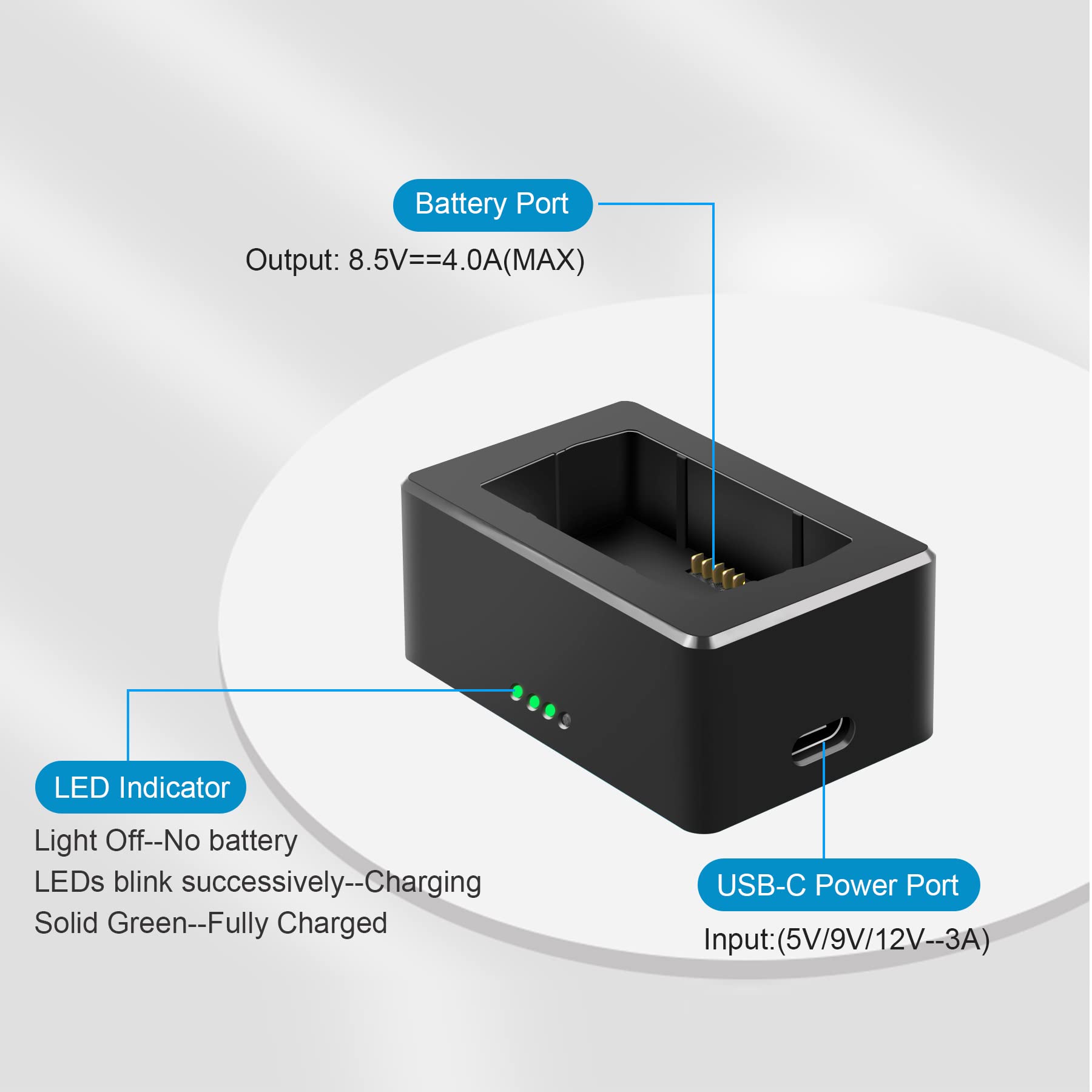 DJI Mini 3 Pro Battery Charger & Charging Hub - USB Fast Charging Adapter for DJI Mini 3 Pro Drone Batteries - Lightweight Portable Charger Box - Perfect for Travel, Outdoor Adventures & Professional Aerial Photography