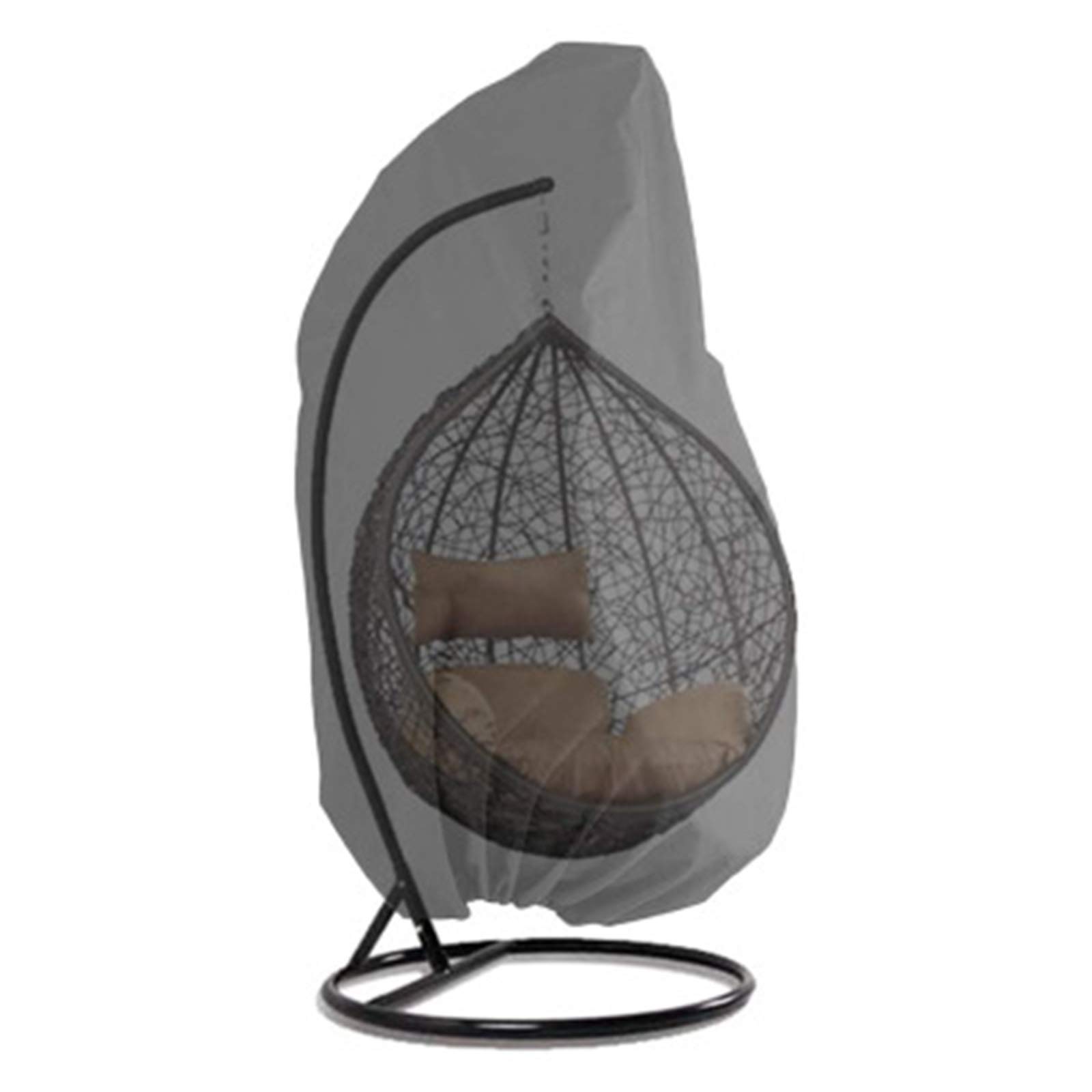 Durable Waterproof Wicker Egg Swing Chair Cover with Zipper - Heavy Duty Windproof Weather Resistant Outdoor Patio Hanging Chair Cover (75x45 Inch) - Perfect for Garden, Balcony, and Backyard Relaxation