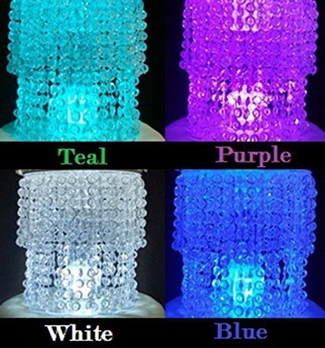 Forbes Favors 4-Piece Acrylic Crystal Chandelier Cake Stand Set with LED Lights - Elegant Wedding, Anniversary & Special Occasion Dessert Display (6