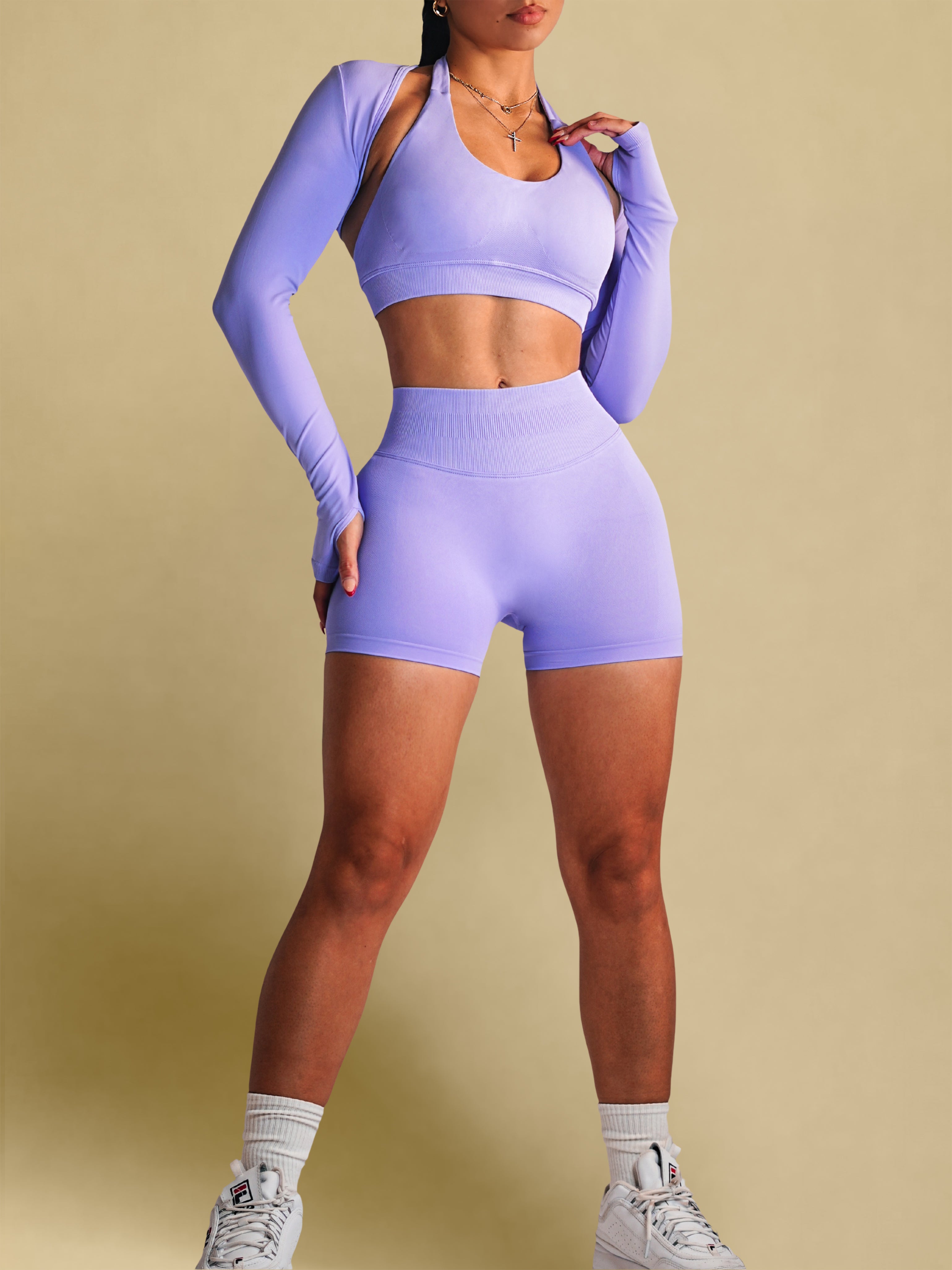 Best Glute Contouring Invisible Scrunch Butt Lifting Shorts for Women - High Waisted Workout & Yoga Shorts (Lilac Pop) | Perfect for Gym, Running, Lounge & Everyday Wear