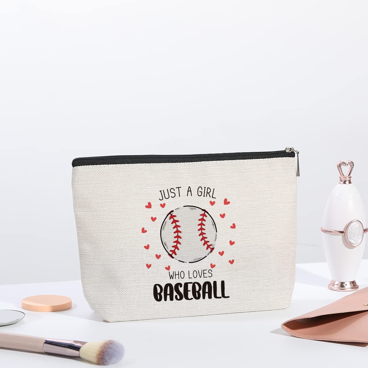 **Funny Baseball Themed Makeup Bag - Best Gift for Women Sports Lovers, Sisters & BFFs - Perfect for Birthdays, Christmas & Game Day Essentials**