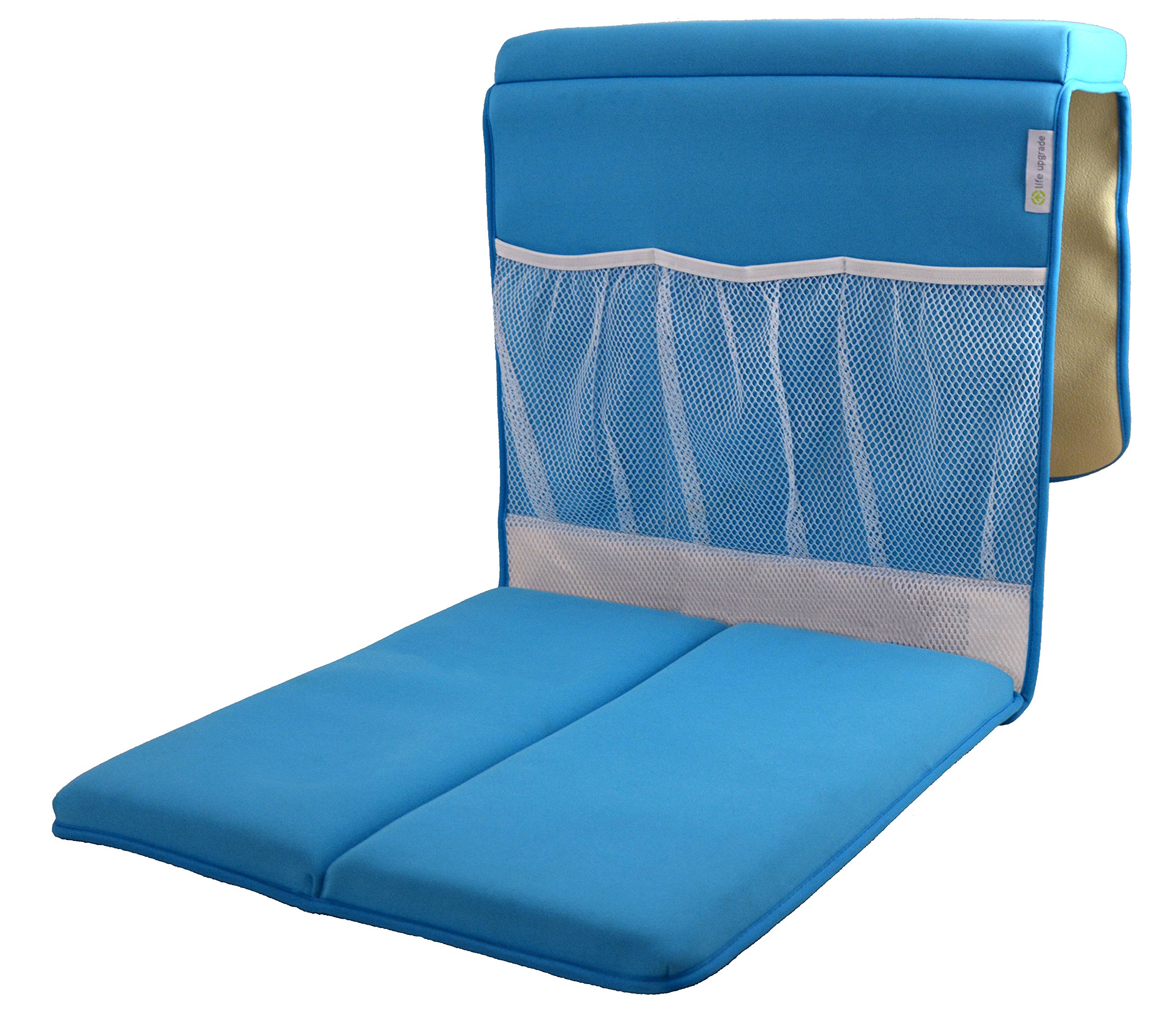 Blue Padded Bath Kneeler with Pockets - Soft Knee & Elbow Cushion for Baby Bath Tub | Comfortable Bathing Mat for Infants, Toddlers & Caregivers | Perfect for Bathtime Safety & Comfort
