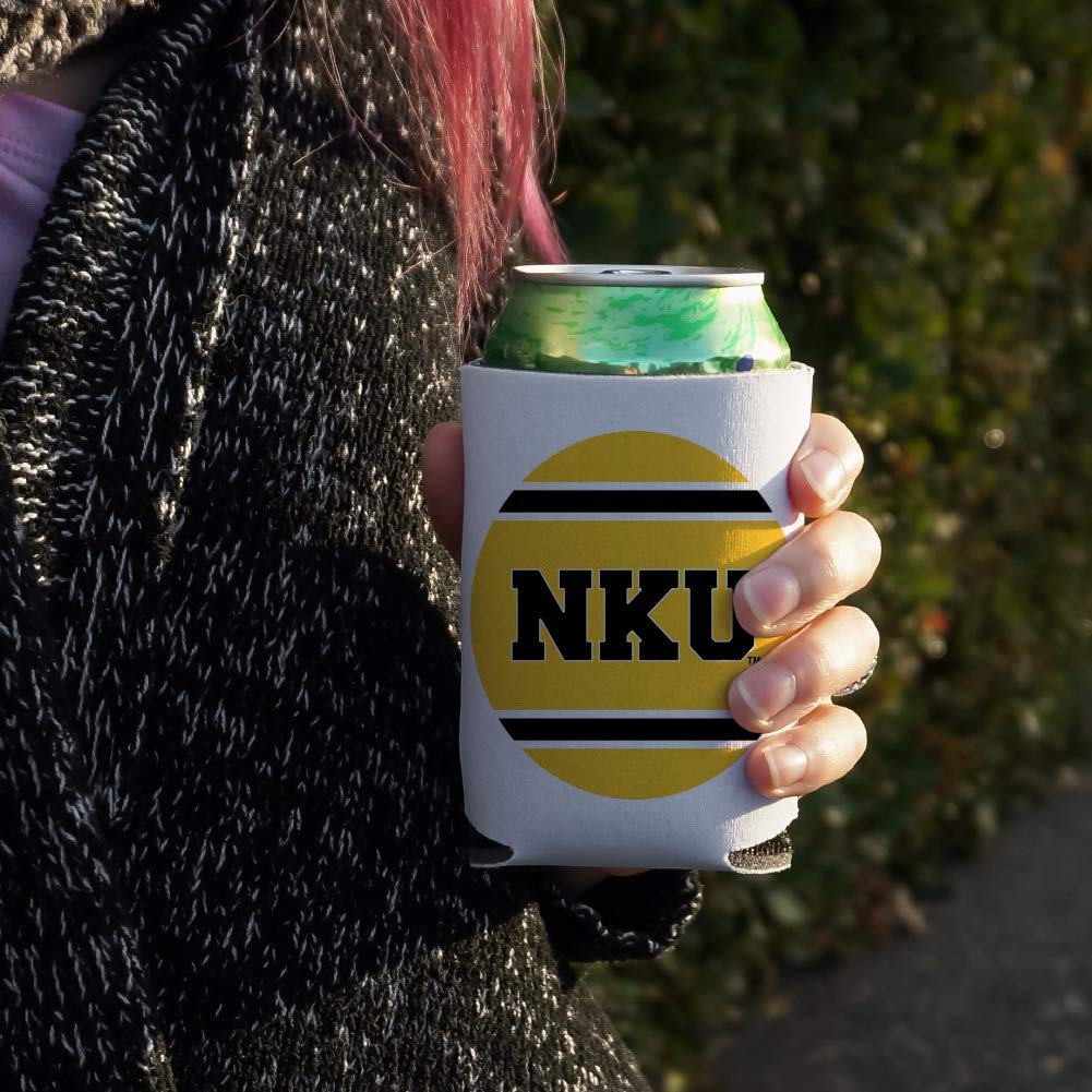 Northern Kentucky University Stripes Can Cooler - Insulated Collapsible Drink Sleeve for Beer, Soda & Beverages - Perfect for Tailgates, BBQs & Outdoor Parties
