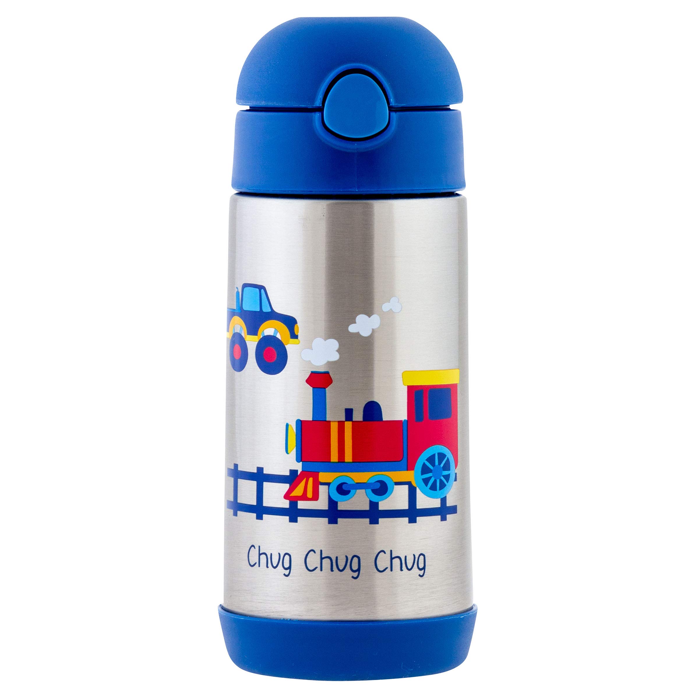 Stephen Joseph Double Wall Stainless Steel Water Bottle for Kids - 11.8oz Vacuum Insulated BPA-Free Toddler Bottle with Straw | Leakproof & Durable | Perfect for School, Travel & Outdoor Activities | SJ1212