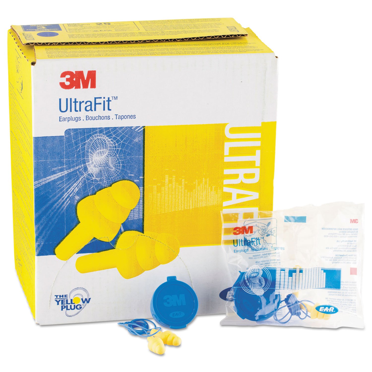 MMM3404002 Ultrafit Multi-Use Earplugs - Noise Cancelling Ear Plugs for Sleeping, Studying, Travel & Work - Comfortable Reusable Hearing Protection