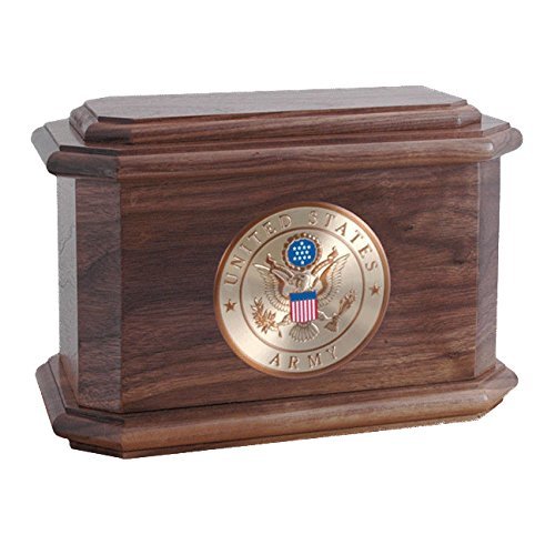 Premium Walnut Wood Military Cremation Urn for Marines - Handcrafted Memorial Keepsake for Veterans & Service Members - Perfect for Home Display, Funeral Services & Honoring Fallen Heroes