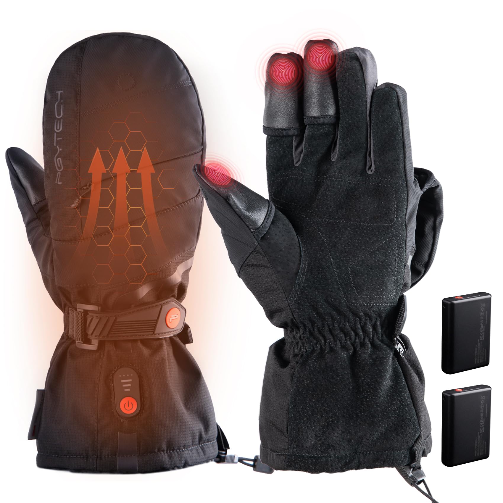 PGYTECH Rechargeable Electric Heating Gloves for Photographers, Skiing, Snowboarding - Winter Warm Gloves for Outdoor Activities, Cold Weather Gear