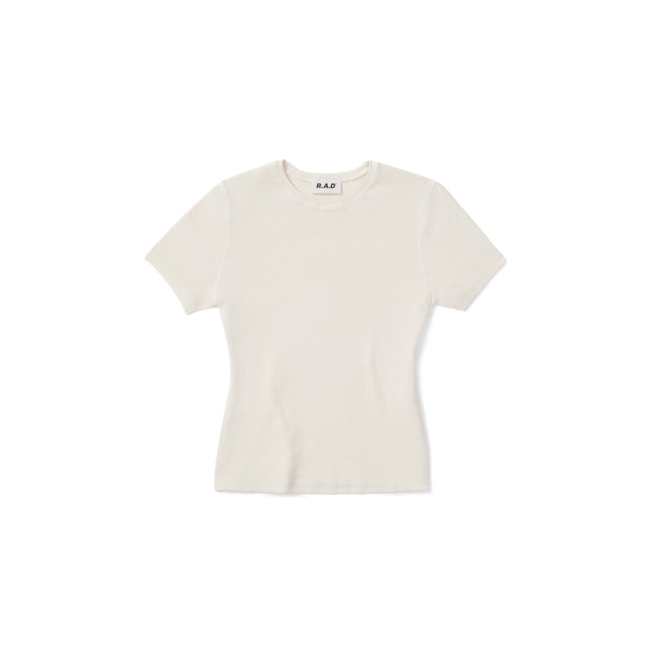 Premium Ribbed T-Shirt for Men & Women - Soft Cotton Crewneck Tee in Off-White | Casual Wear, Layering & Everyday Comfort