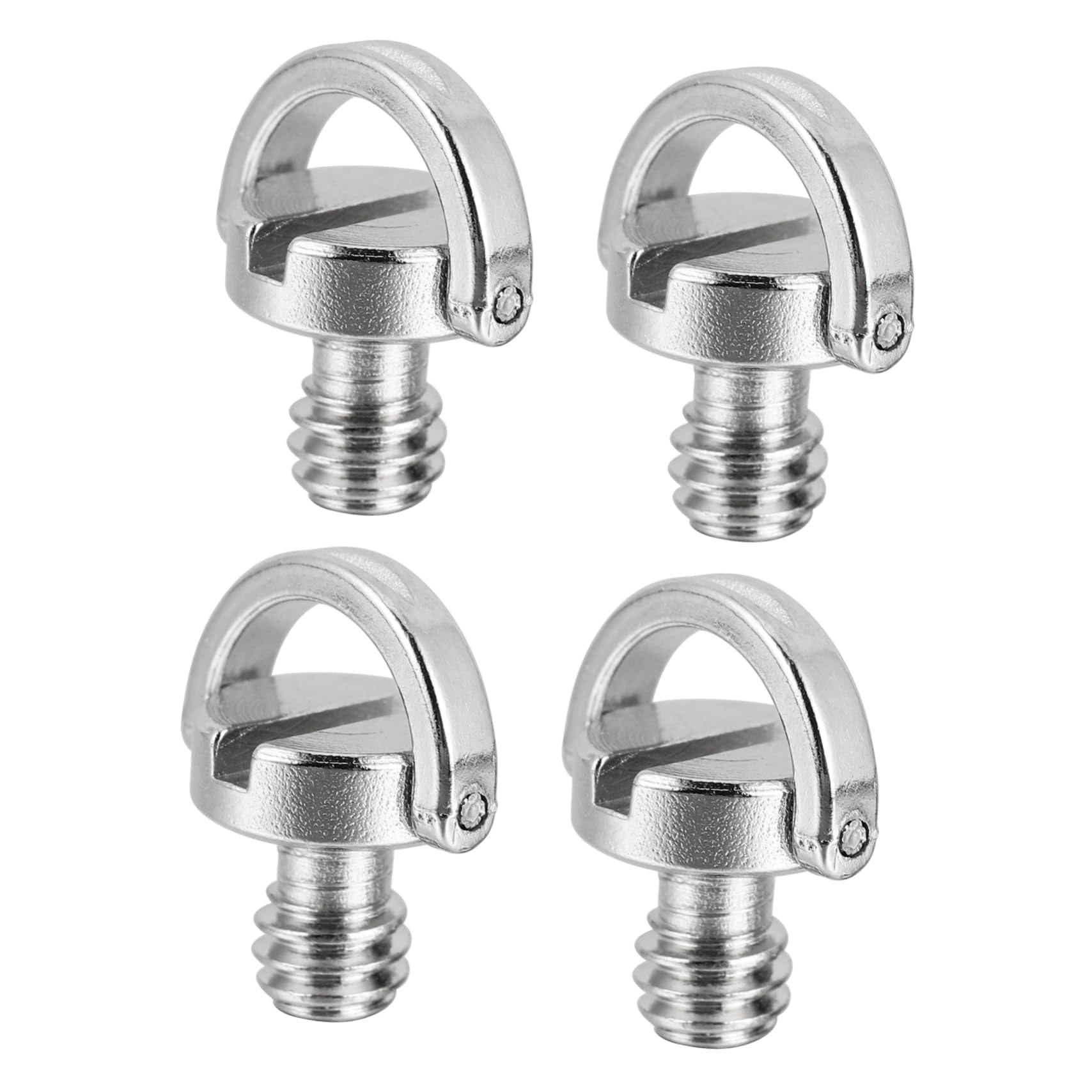 HOMSFOU 4 Pack Stainless Steel Camera Tripod Screw Mount - Heavy Duty PTZ Clamp with D-Ring for DSLR, Mirrorless, Video Cameras - Perfect for Vlogging, Live Streaming & Photography Accessories