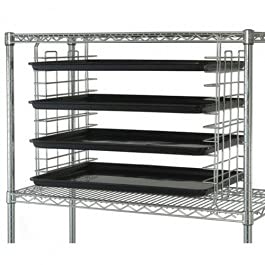 24 Inch Chrome Wire Shelving Tray Slide Set - Heavy Duty Kitchen Organizer for Pantry, Refrigerator & Cabinet Storage