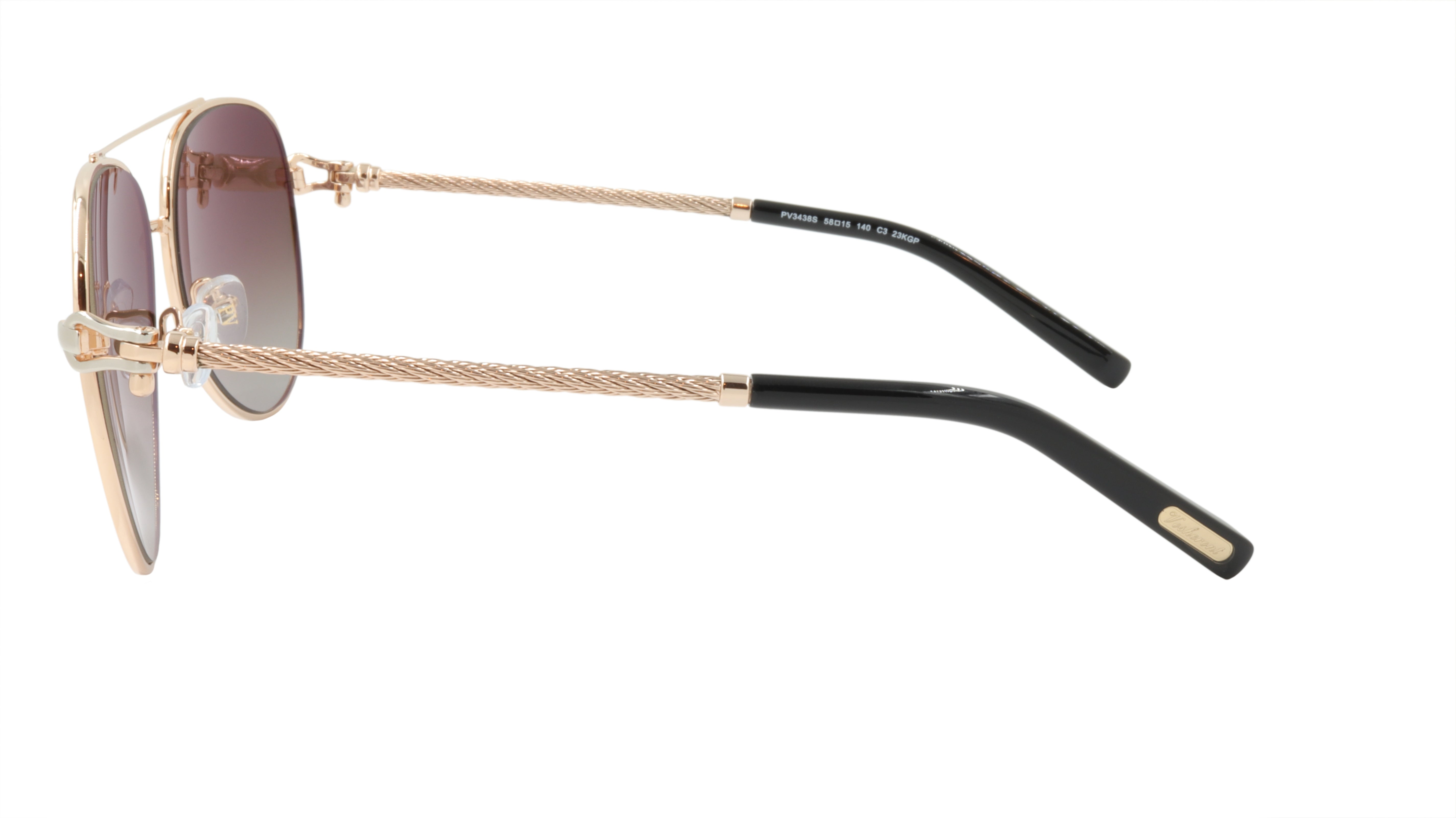 Paul Vosheront Gold Plated Metal & Acetate Polarized Sunglasses PV3438S C3 - Italian Luxury UV Protection for Driving, Beach & Outdoor Fashion