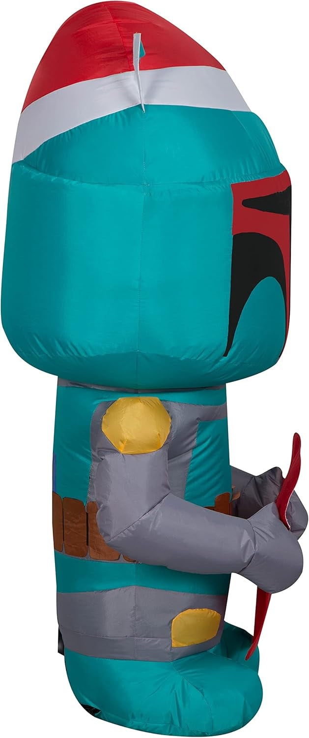 4' Airblown® Boba Fett Inflatable Christmas Decoration - Star Wars Holiday Yard Decor for Outdoor Xmas Party & Home Festive Display