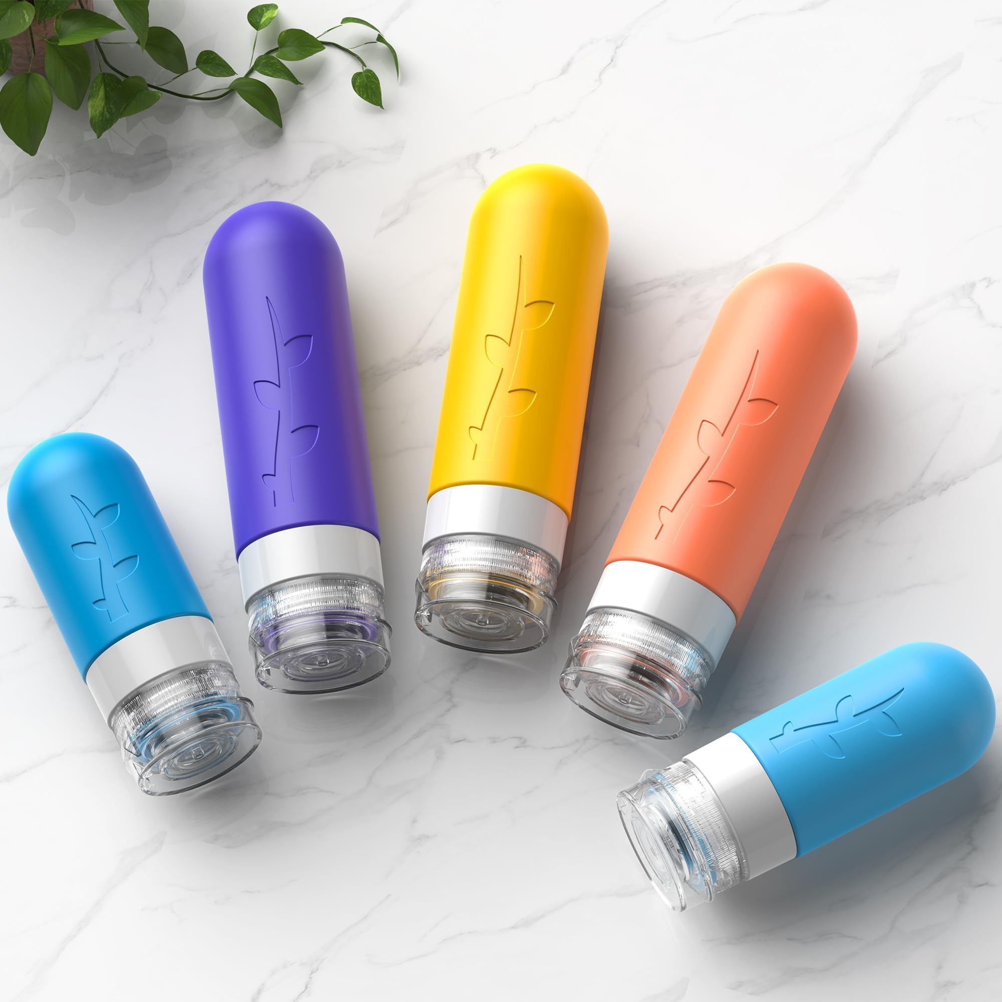 19-Pack TSA Approved Silicone Travel Bottles Set - Leakproof Refillable Toiletry Containers for Shampoo, Conditioner & Cosmetics | Perfect for Air Travel, Gym & Vacation Essentials