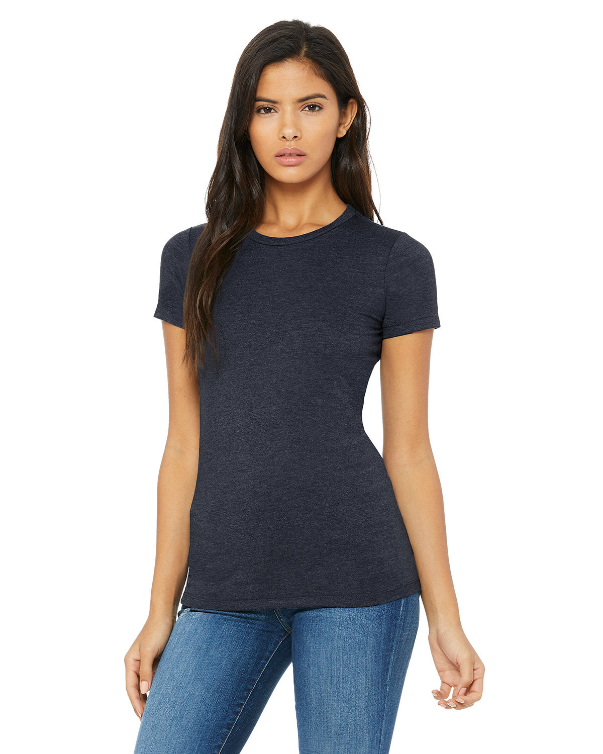 Bella + Canvas 6004 Women's Slim Fit Short Sleeve V-Neck T-Shirt - Soft Cotton Tee for Casual Wear, Workout & Layering