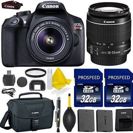 Canon EOS Rebel T6/2000D DSLR Camera with 18-55mm Lens Kit - Includes 2 High Speed 32GB SD Cards & UV Filter - Perfect for Photography Beginners, Travel & Portrait Shooting