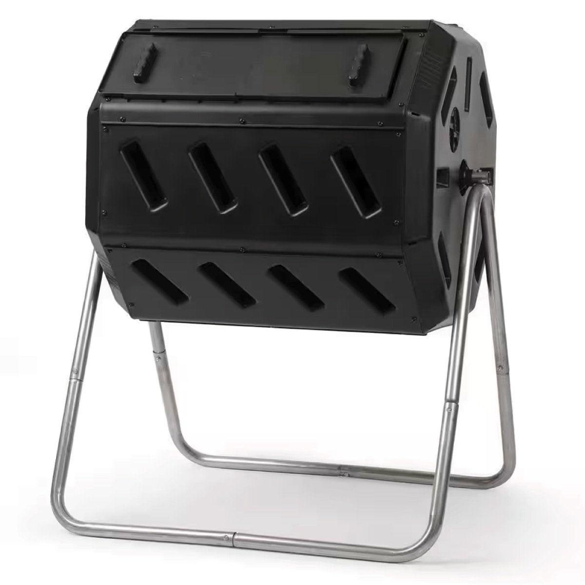 FCMP Outdoor Dual Chamber Tumbling Composter - 37 Gallon Large Capacity Backyard Compost Bin for Organic Waste, Garden & Kitchen Scraps - Perfect for Eco-Friendly Home Gardening & Sustainable Living