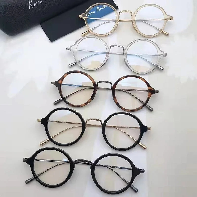 Aimee Unisex Full Rim Round Titanium Acetate Eyeglasses 1121110 - Lightweight & Durable Eyewear for Men & Women - Perfect for Reading, Work & Everyday Use