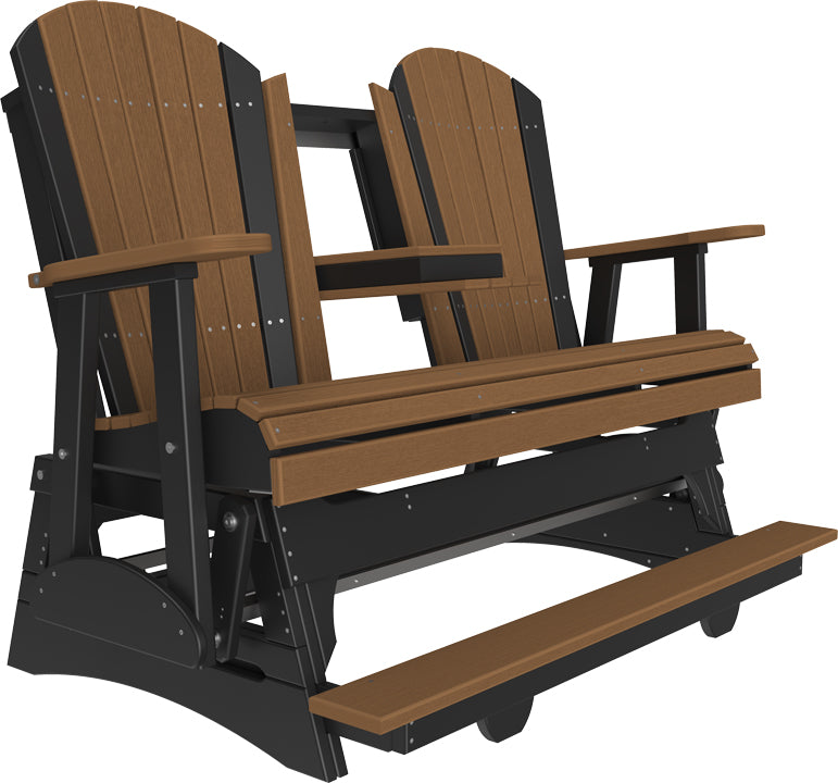 LuxCraft 5-Foot Adirondack Balcony Glider Chair - Outdoor Patio Furniture for Relaxing on Porch, Deck or Garden