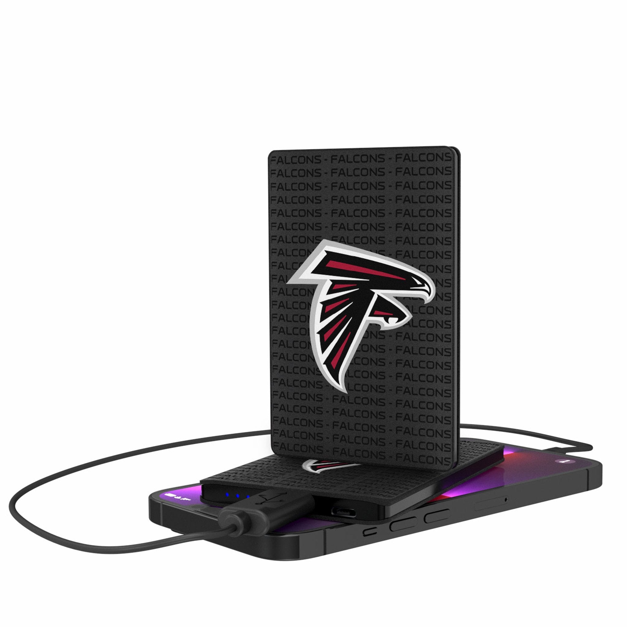 Atlanta Falcons Portable Charger 2500mAh - Slim Credit Card Sized Power Bank for iPhone, Samsung & Android - Perfect for Travel, Camping & Game Day