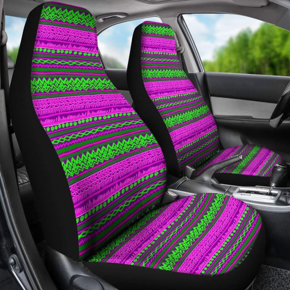 Abstract Aztec Watermelon Pink & Lime Car Seat Covers - Premium Custom Fit for Cars, SUVs & Trucks - Stylish Protection for Daily Commute, Road Trips & Family Travel