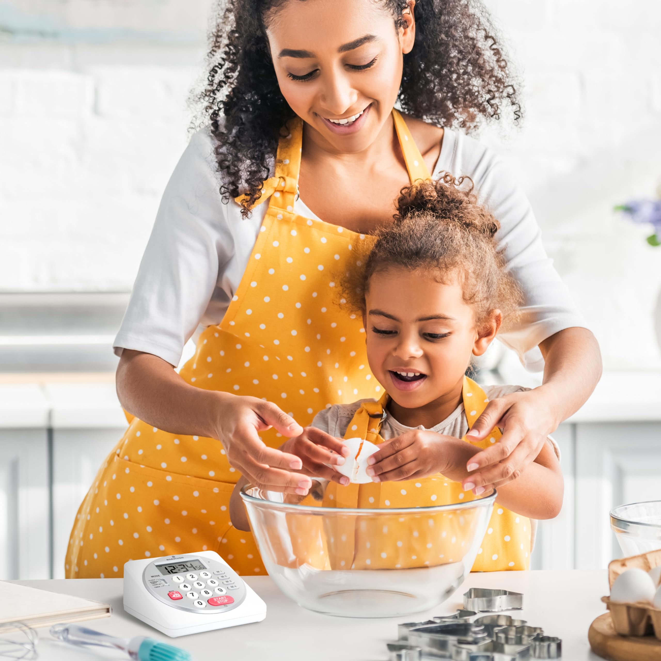 Marathon 100-Hour Digital Countdown Timer with Large LCD Display - Loud Alarm, Clock Function - Includes 2 AA Batteries - Perfect for Kitchen Cooking, Classroom, Office Meetings & Sports Training