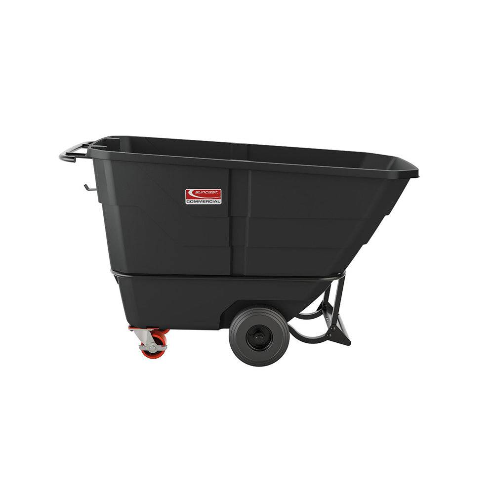 1/2 Cubic Yard Heavy Duty Tilt Truck - Black Utility Cart for Construction, Landscaping & Warehouse Use