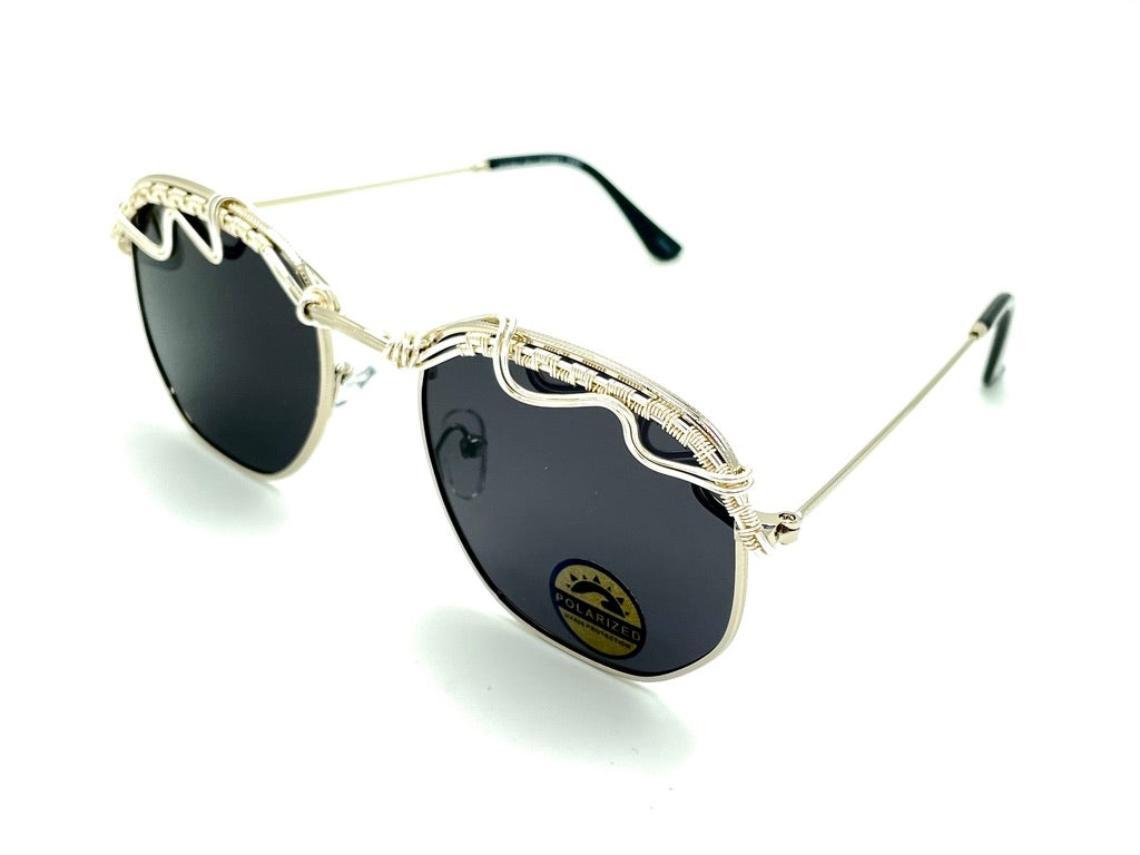 Polarized Black Silver Sunglasses for Men & Women - UV Protection, Anti-Glare, Fashionable Shades for Driving, Outdoor Sports & Beach Activities