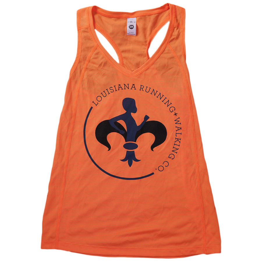 LRWC Women's Orange Sleeveless Athletic Singlet - Breathable Workout Top for Running, Gym & Fitness Training