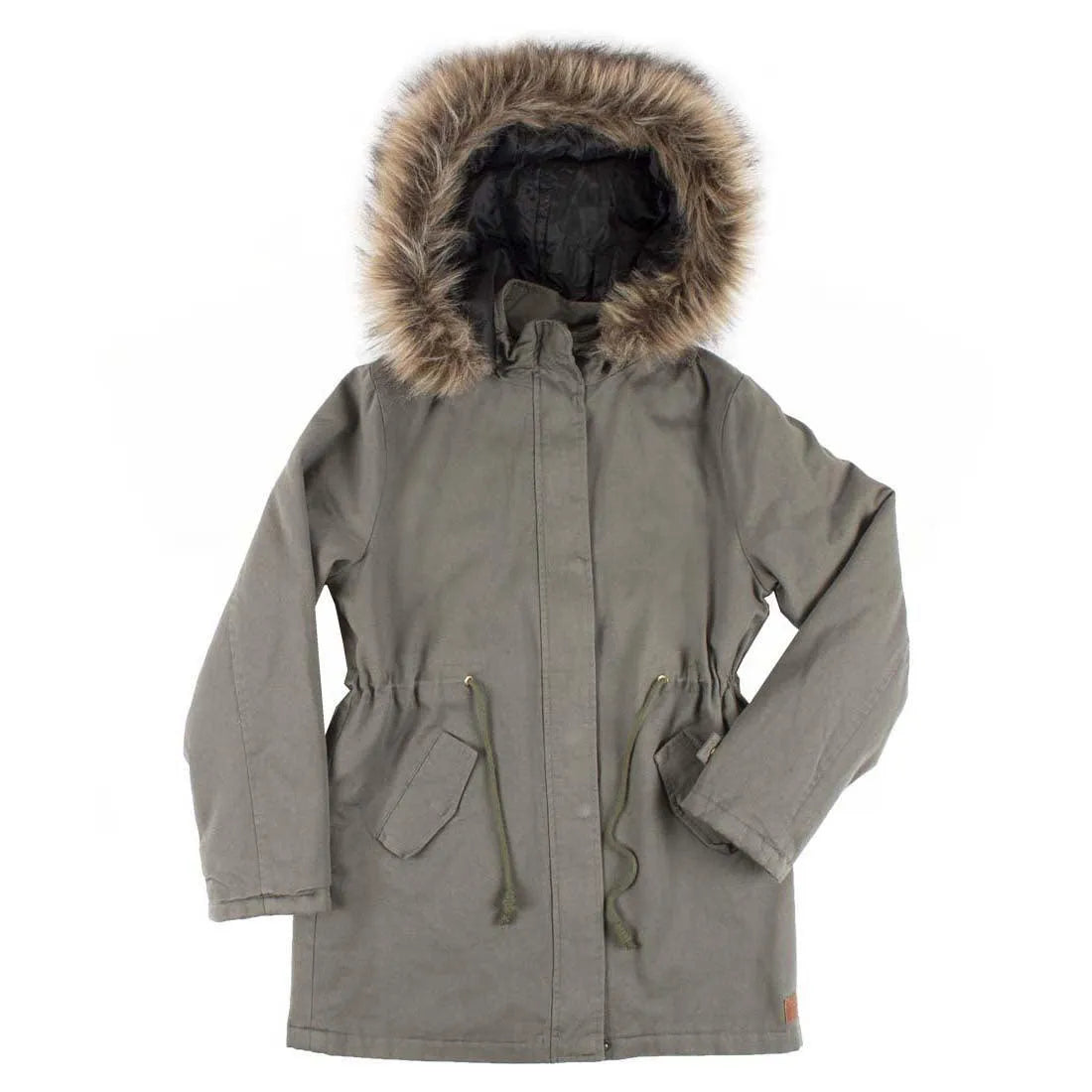 Rip Curl Kids' Green Gabardine Parka Jacket - Waterproof & Windproof Winter Coat for Outdoor Adventures & School
