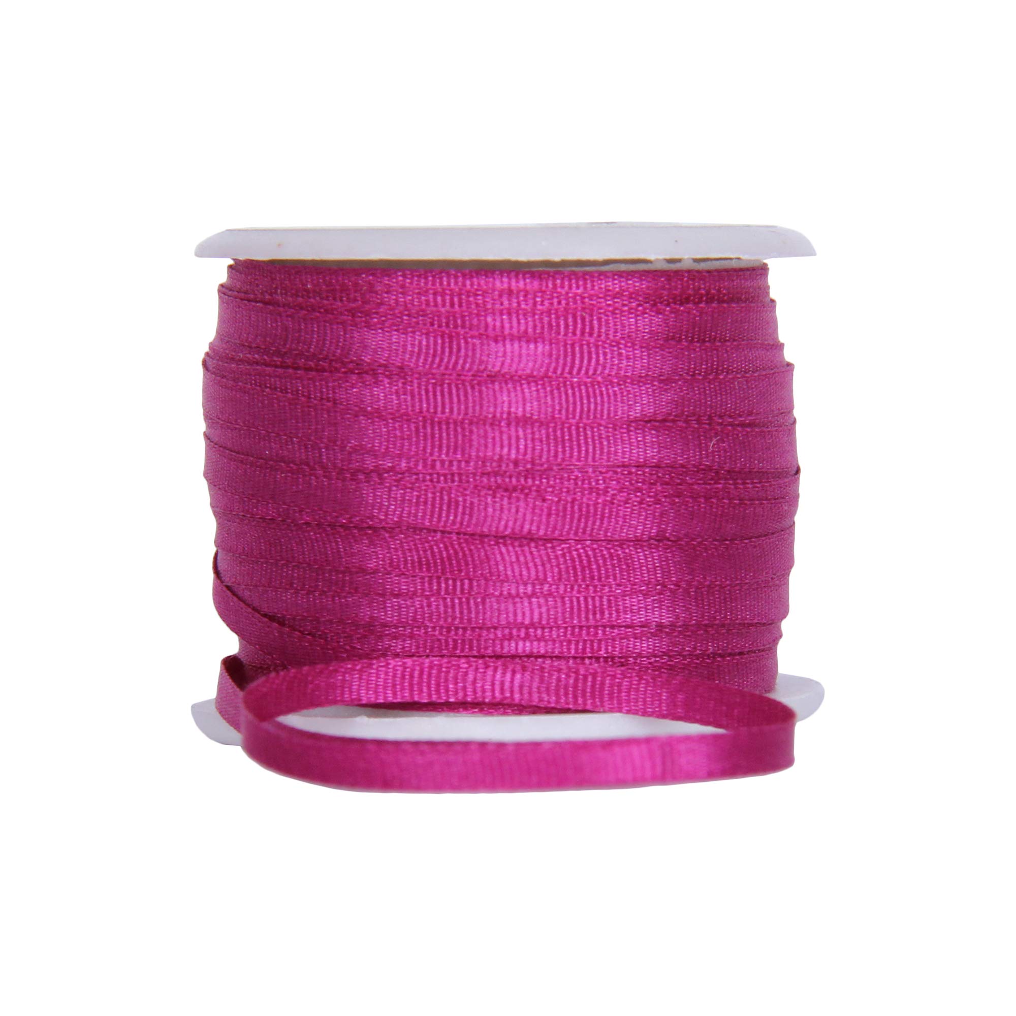 Threadart 2mm Silk Ribbon Set - 4 Spools (Red & Pink Shades) - 100% Pure Silk Ribbon - 10m (11yd) per Spool - Total 44 Yards - Perfect for Gift Wrapping, Scrapbooking & DIY Crafts