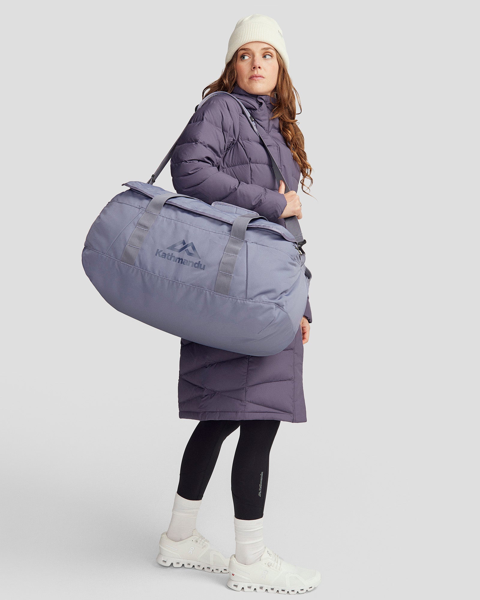 Indus Base Duffel 50L Dark Haze - Large Travel Duffel Bag for Gym, Sports & Weekend Getaways - Water-Resistant Durable Carry-On Luggage