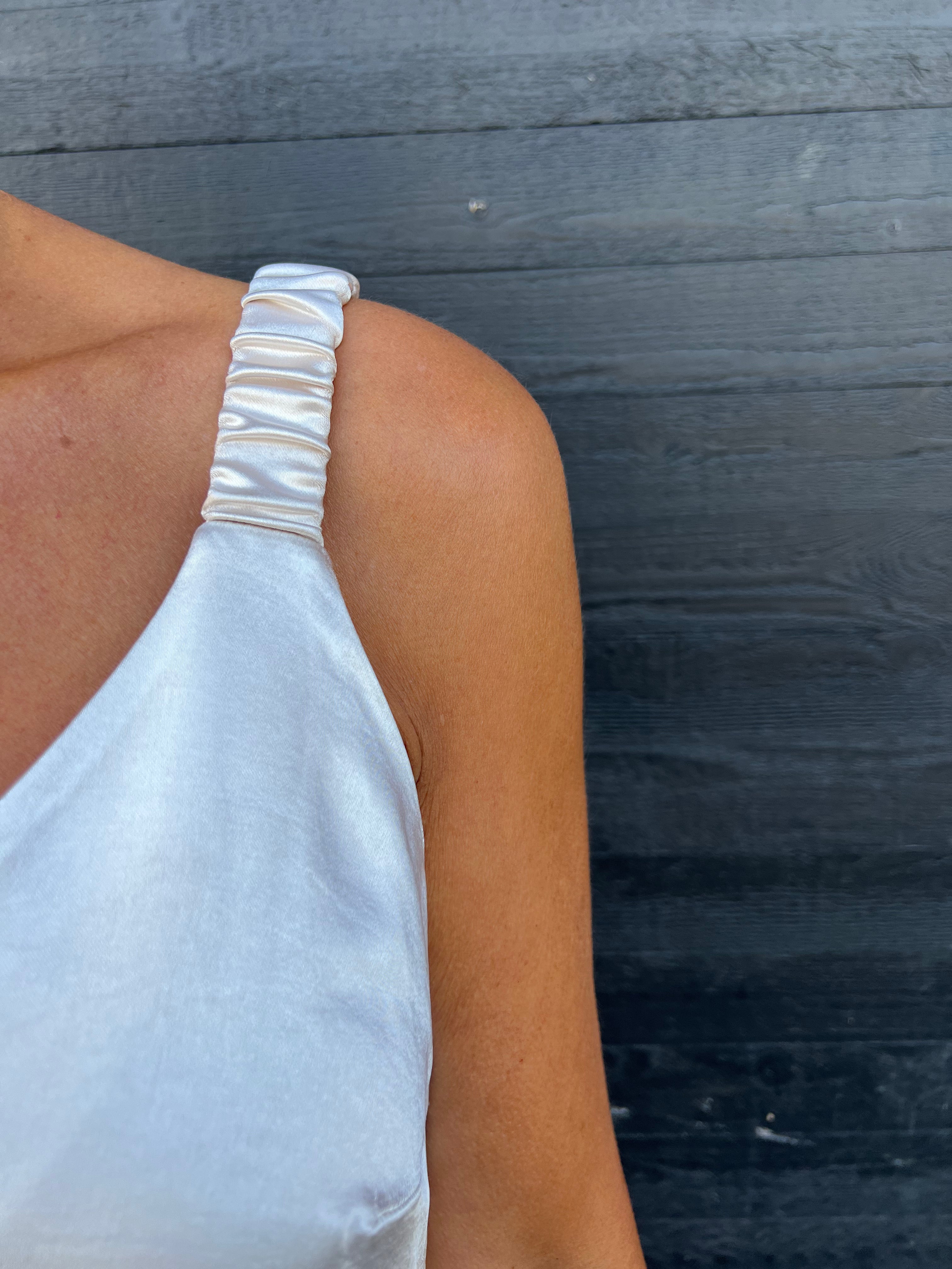 AP4137 Champagne Satin Tank Top for Women - Elegant Sleeveless Blouse for Summer, Party & Casual Wear