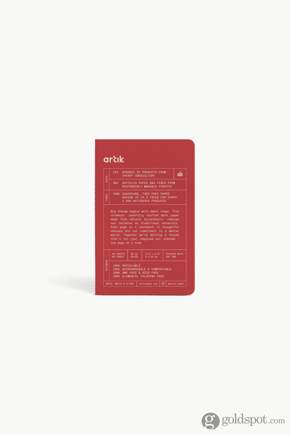 Artik Pack of 3 Cherry Red Pocket Notebooks - Stitched Singer Sewn Journal for Writing, Sketching & Note Taking - Perfect for Students, Office & Travel
