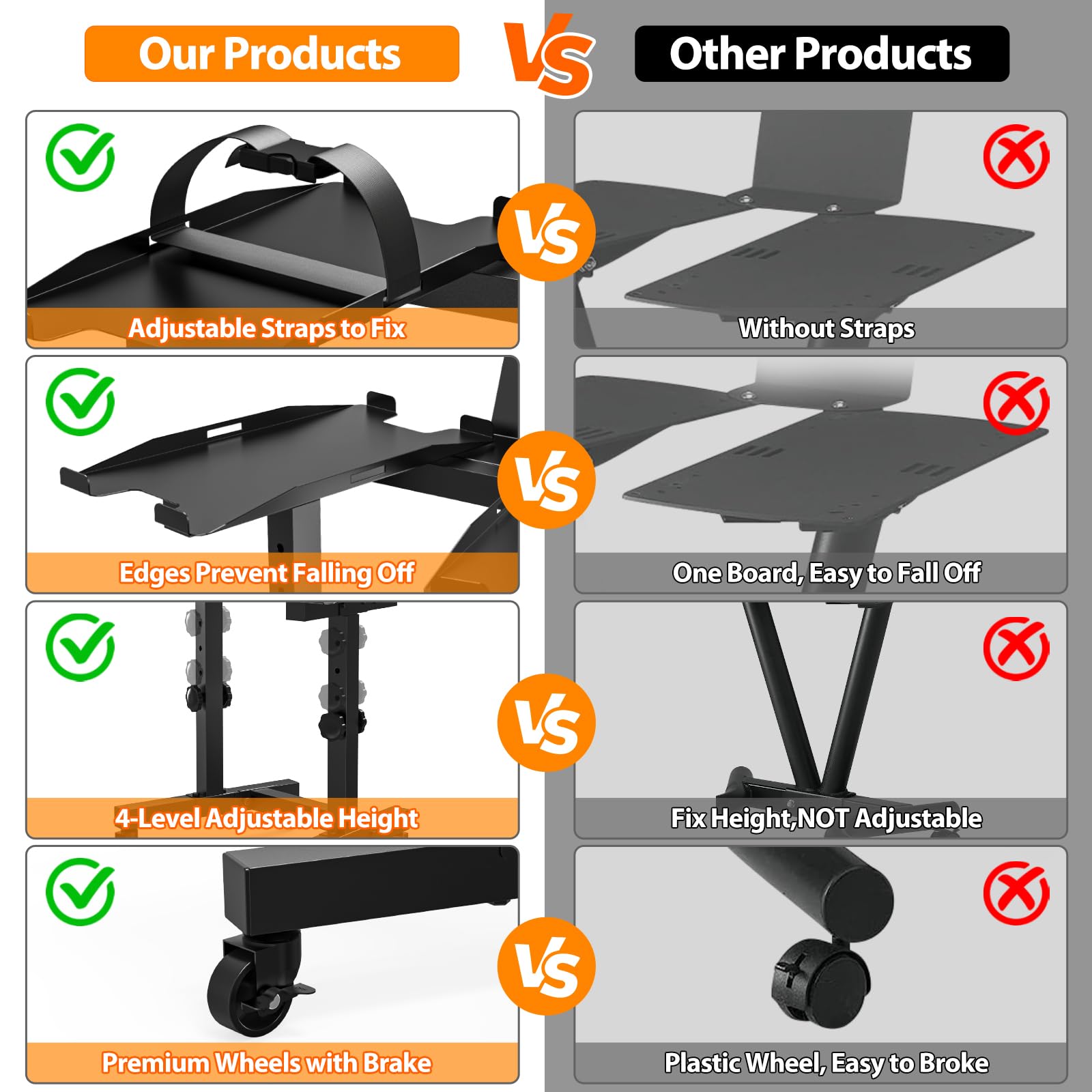 Adjustable Dumbbell Stand with 4-Level Height Adjustment - Uboway Weight Rack with Tablet Holder, Durable Casters & Bonus Foot Pads - Perfect for Home Gym, Workout & Fitness Training - Compatible with Adjustable Dumbbell Sets