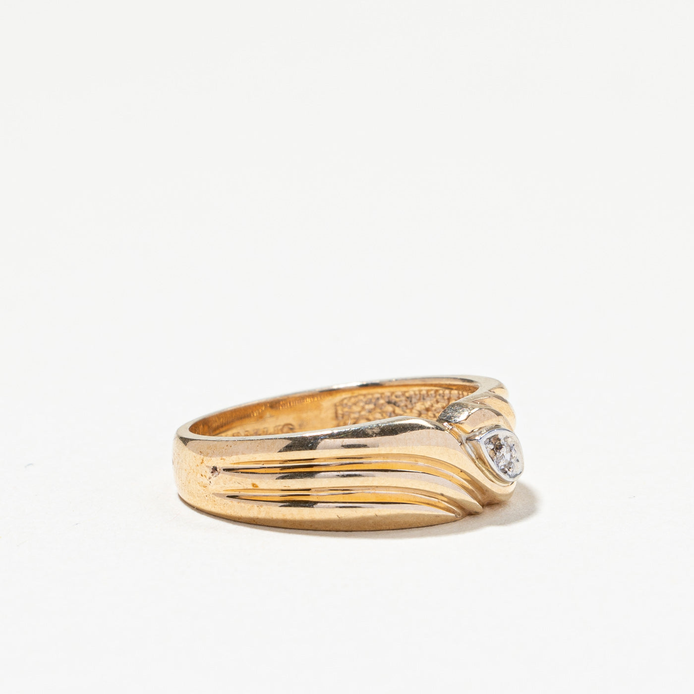 Textured Diamond Ring - 0.02 Carat Total Weight (CTW) - Size 6.25 - Elegant Wedding Band, Anniversary Gift for Her, Everyday Jewelry for Women