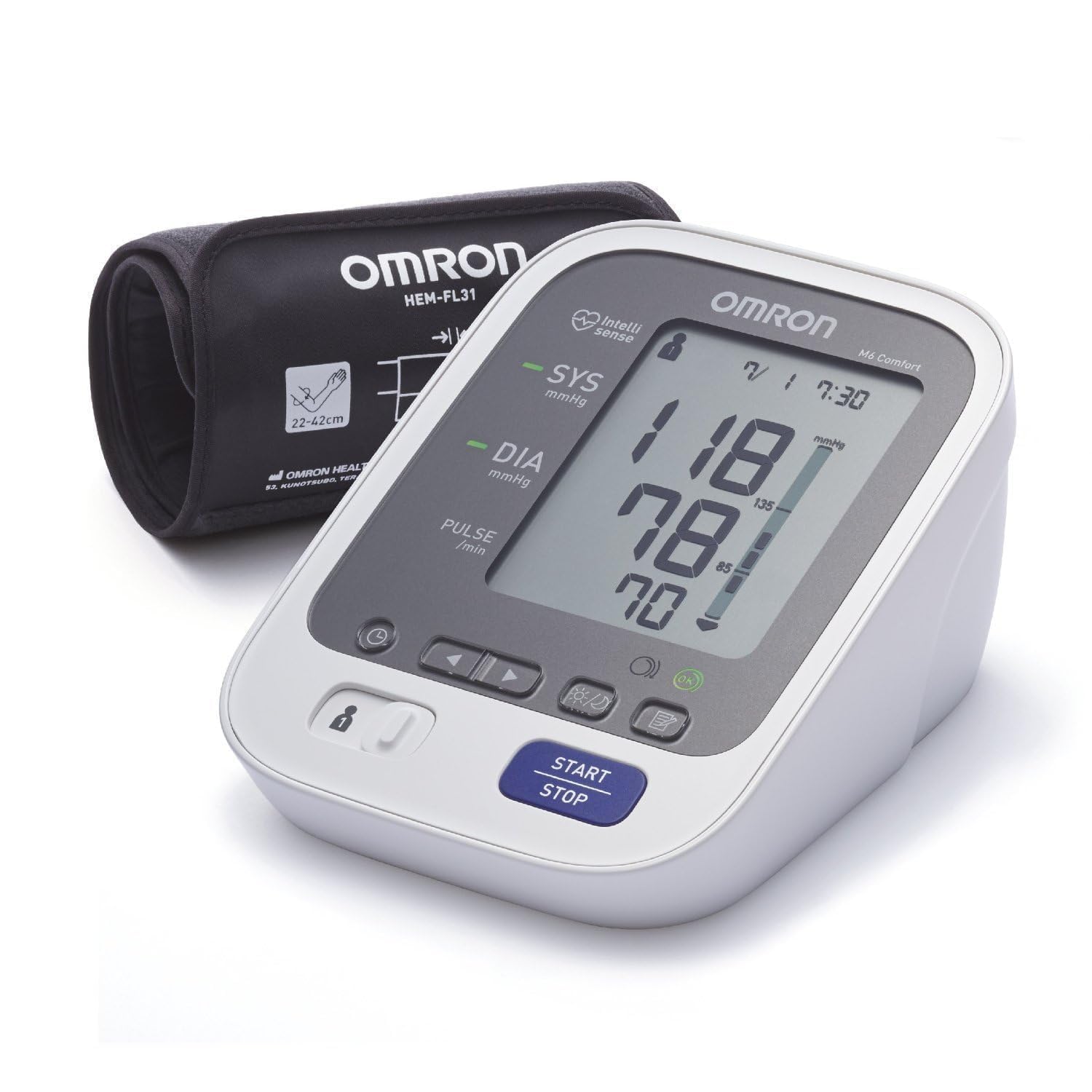 Omron HEM-7321-E Upper Arm Blood Pressure Monitor - Digital BP Cuff for Home Use, Clinically Accurate, Memory Function - Perfect for Hypertension Tracking & Heart Health Management