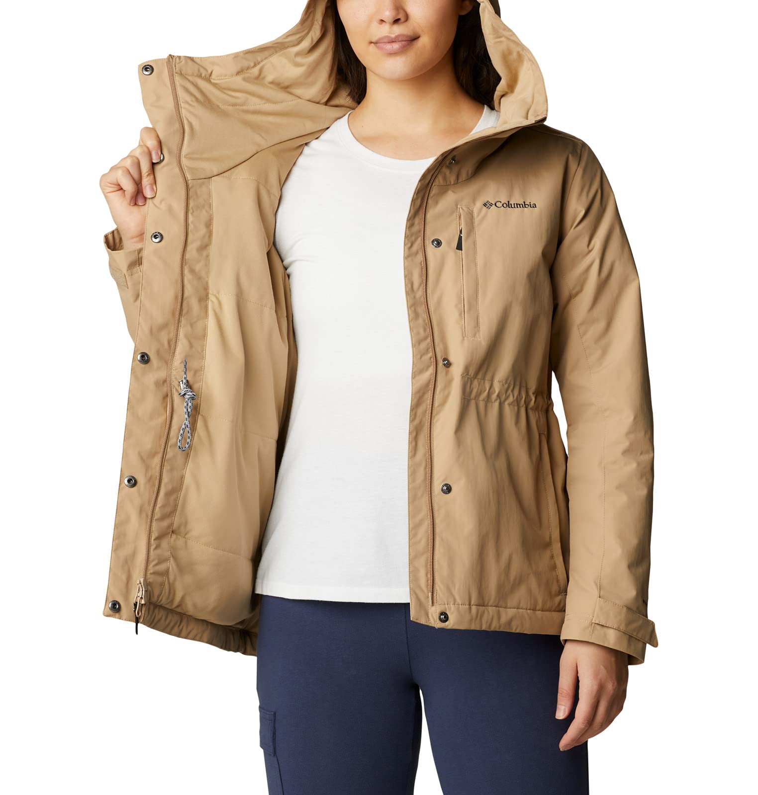 Columbia Women's Hadley Trail Jacket - Lightweight Waterproof Hiking Jacket for Outdoor Adventures, Rainy Days & Travel